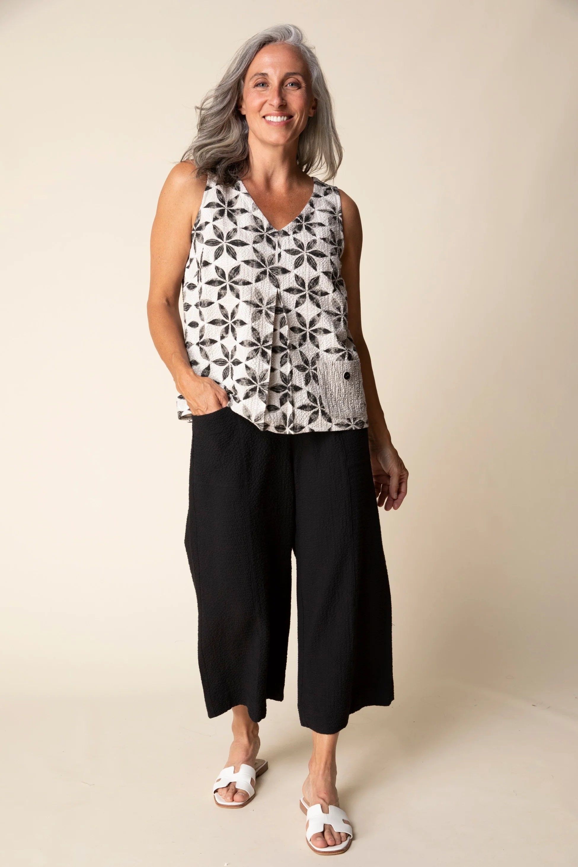 Amalfi Floral Pleat Tank - Image 5