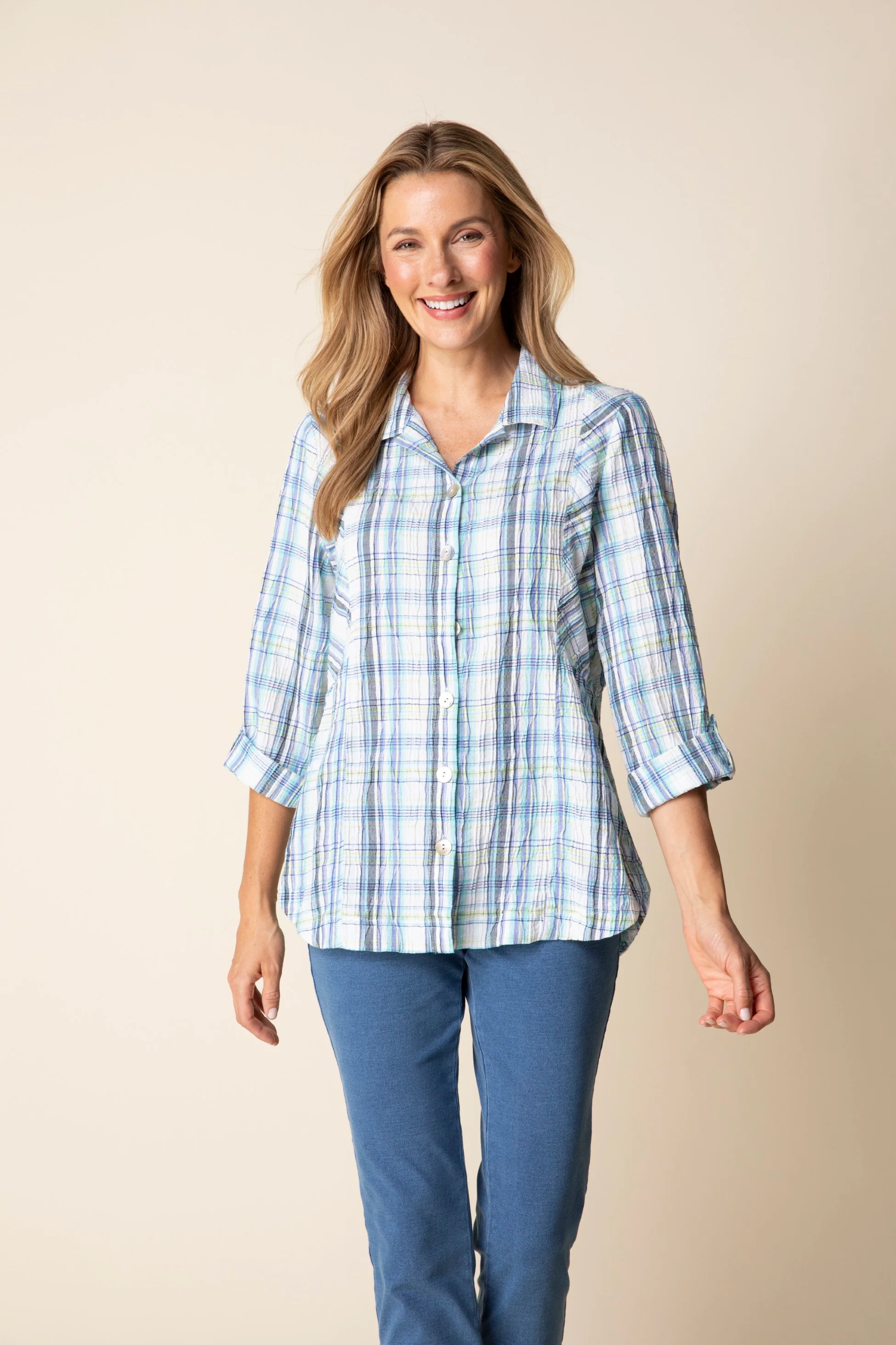 Blurred Plaid Tunic - Image 4