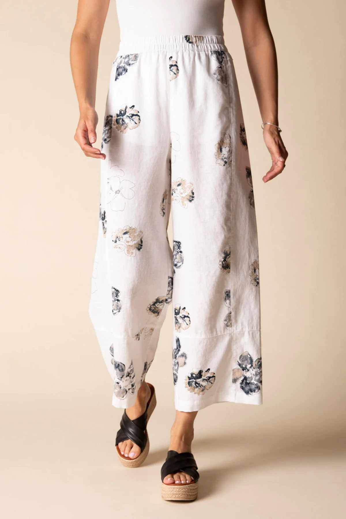 Contrast Seams Watercolor Crop Pant - Image 2