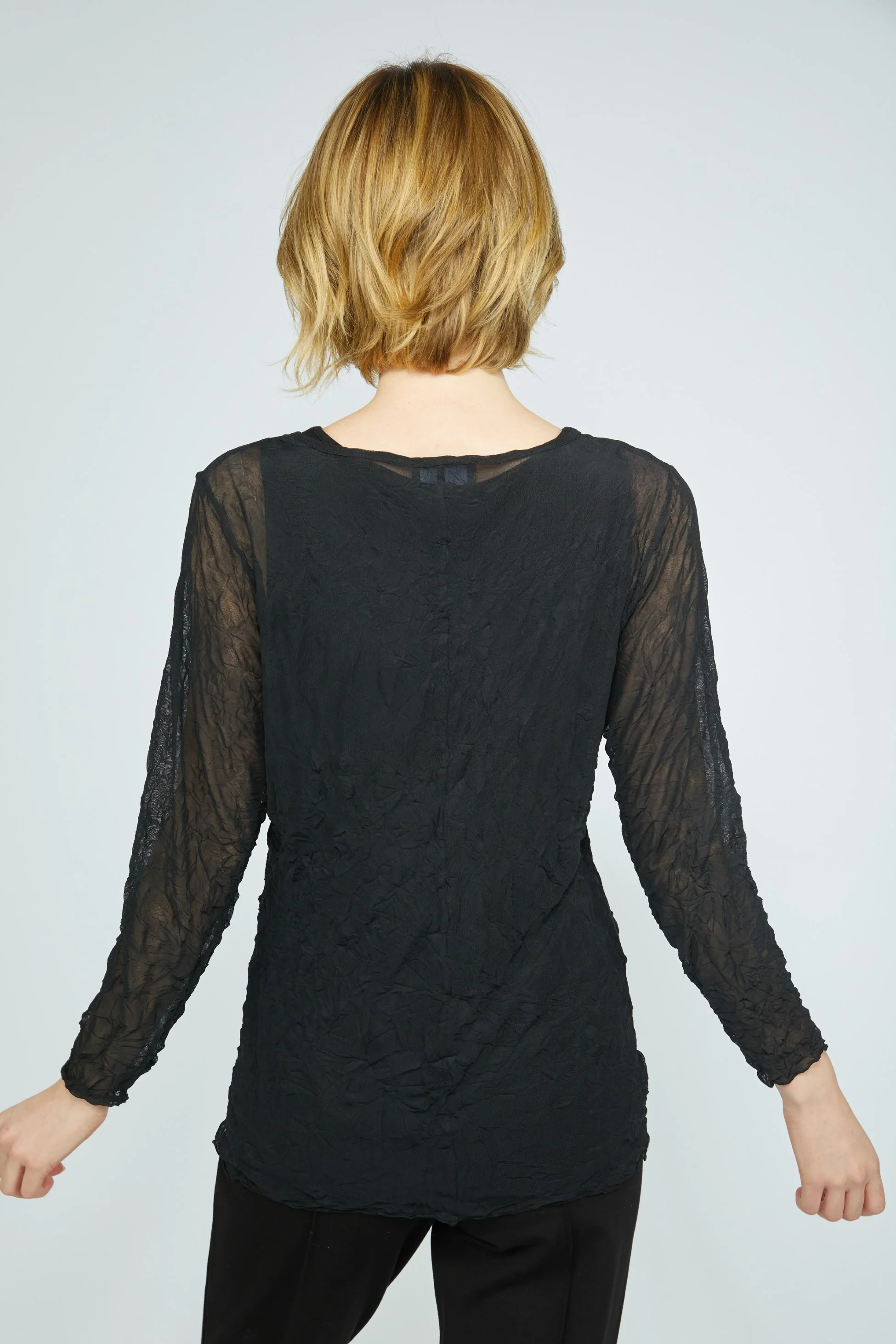 Crinkle Mesh Layering Tee - Image 4