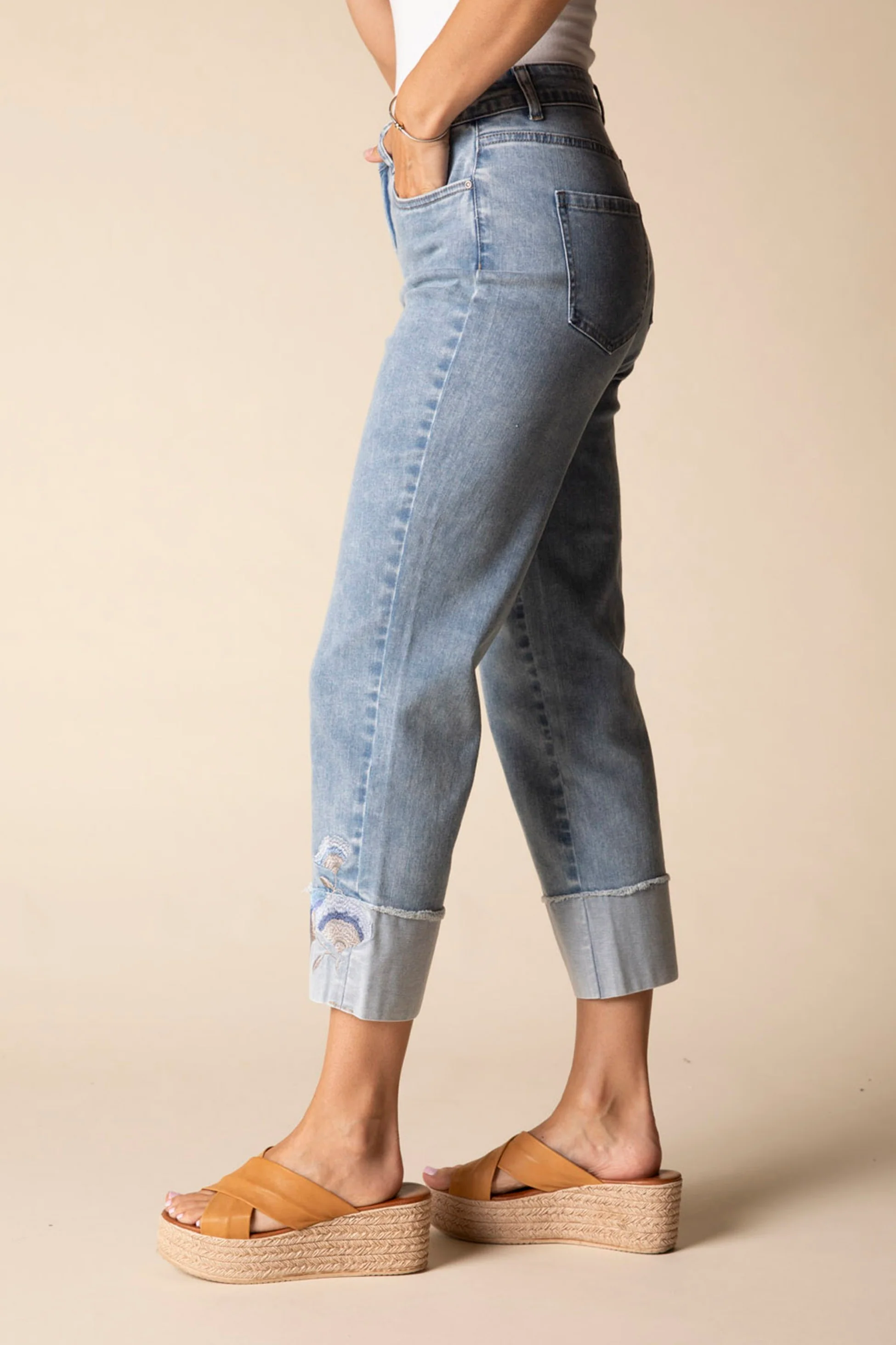 Embroidered Cuff Easy Jean - Image 3
