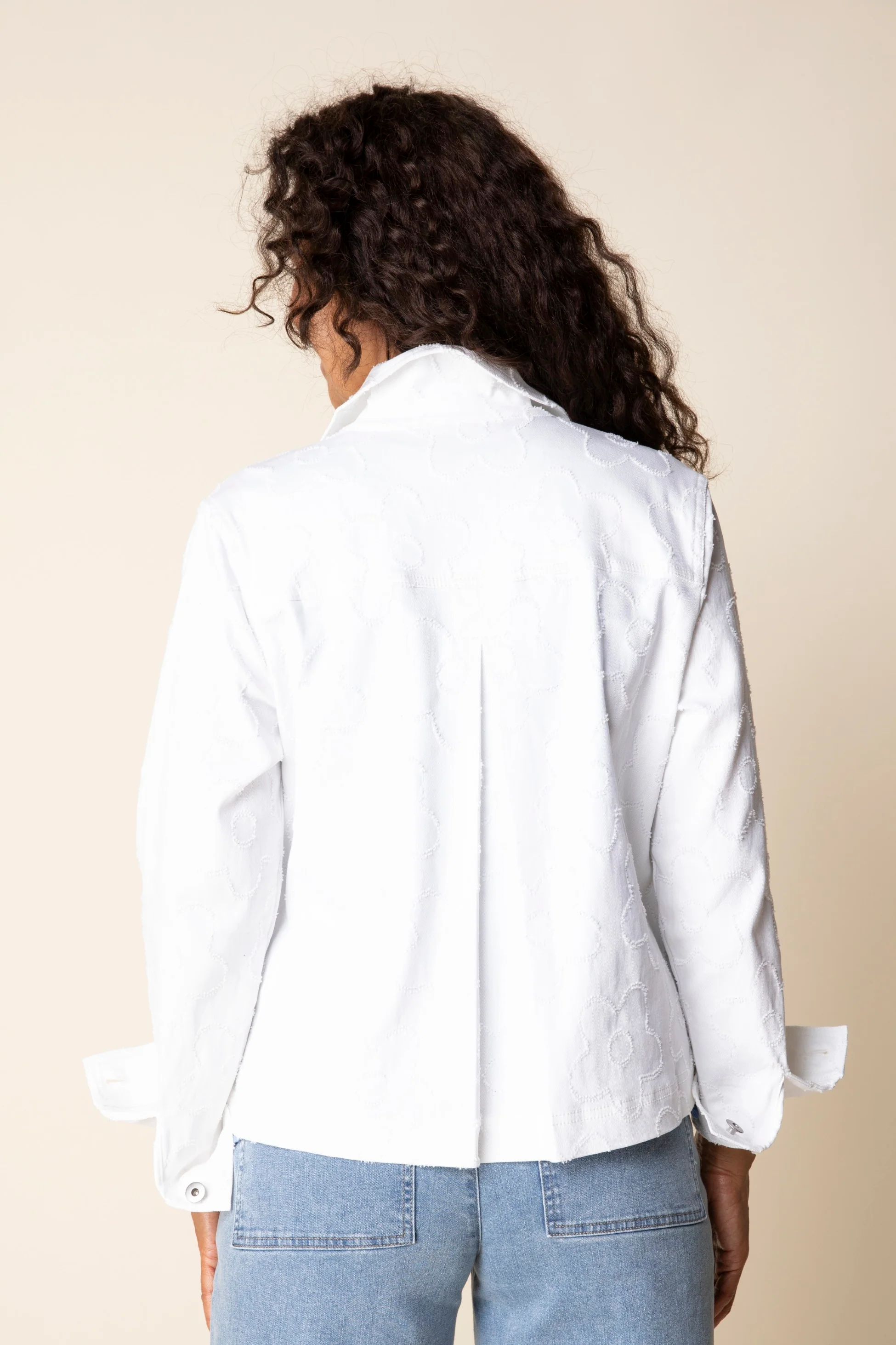 Etched Floral Jean Jacket - Image 4