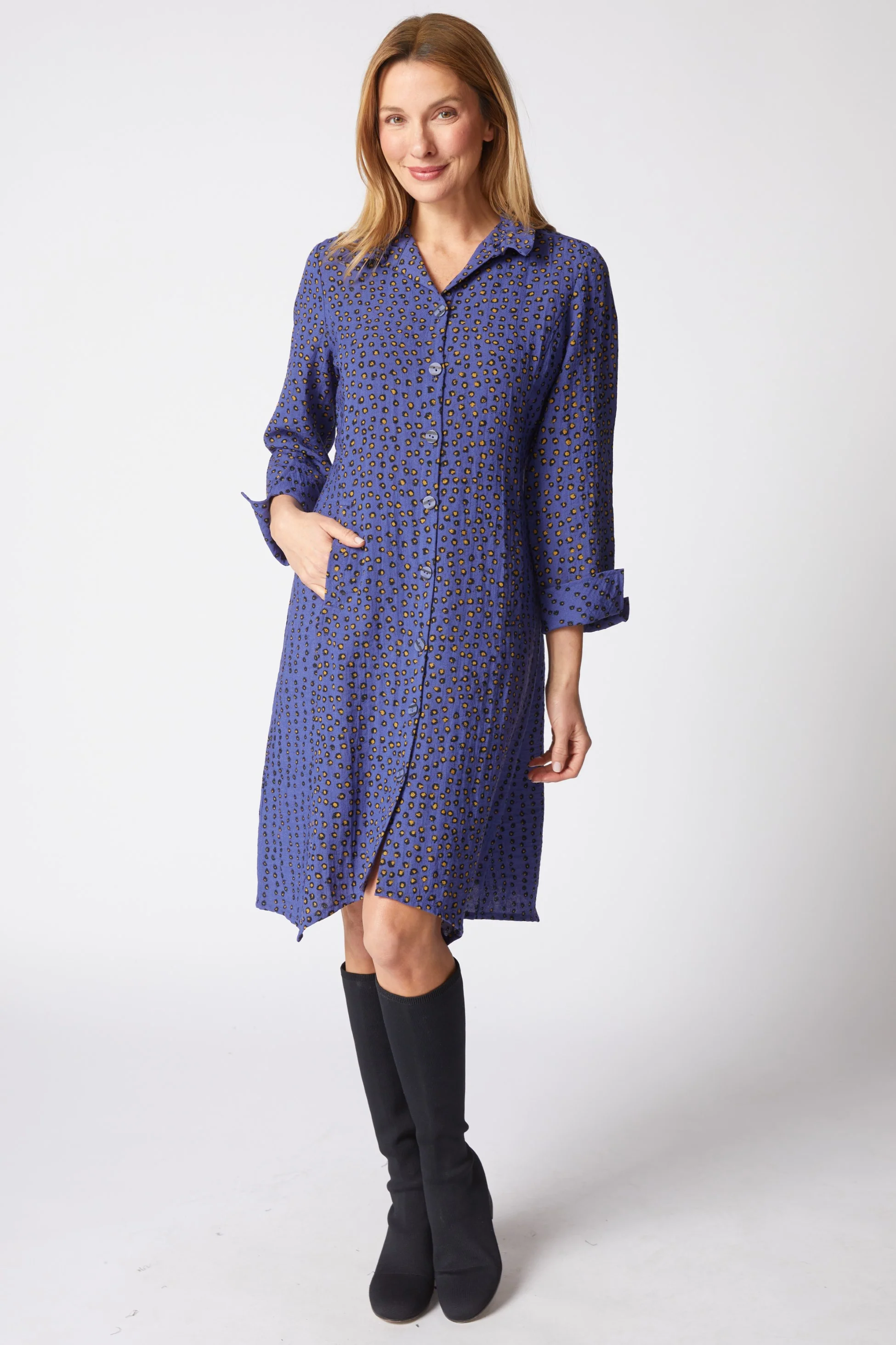 Express Travel Organic Dot Artist Dress - Image 4