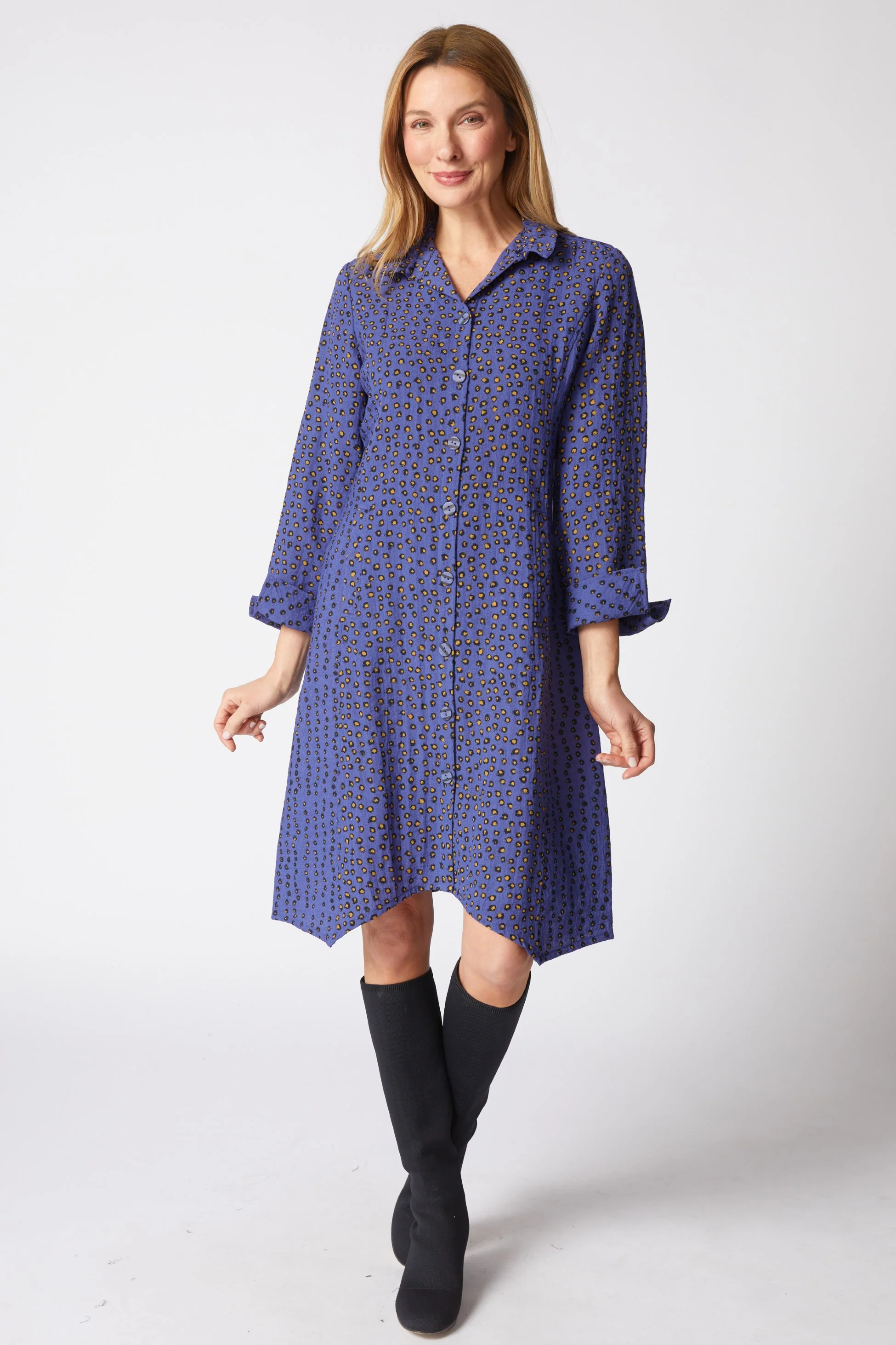 Express Travel Organic Dot Artist Dress - Image 5