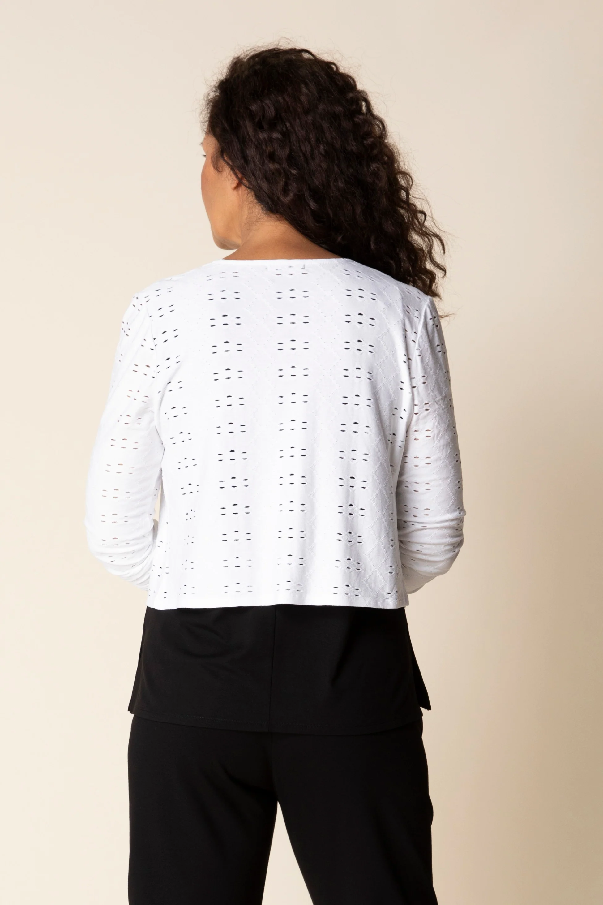 Eyelet Bloom Shawl Jacket - Image 4