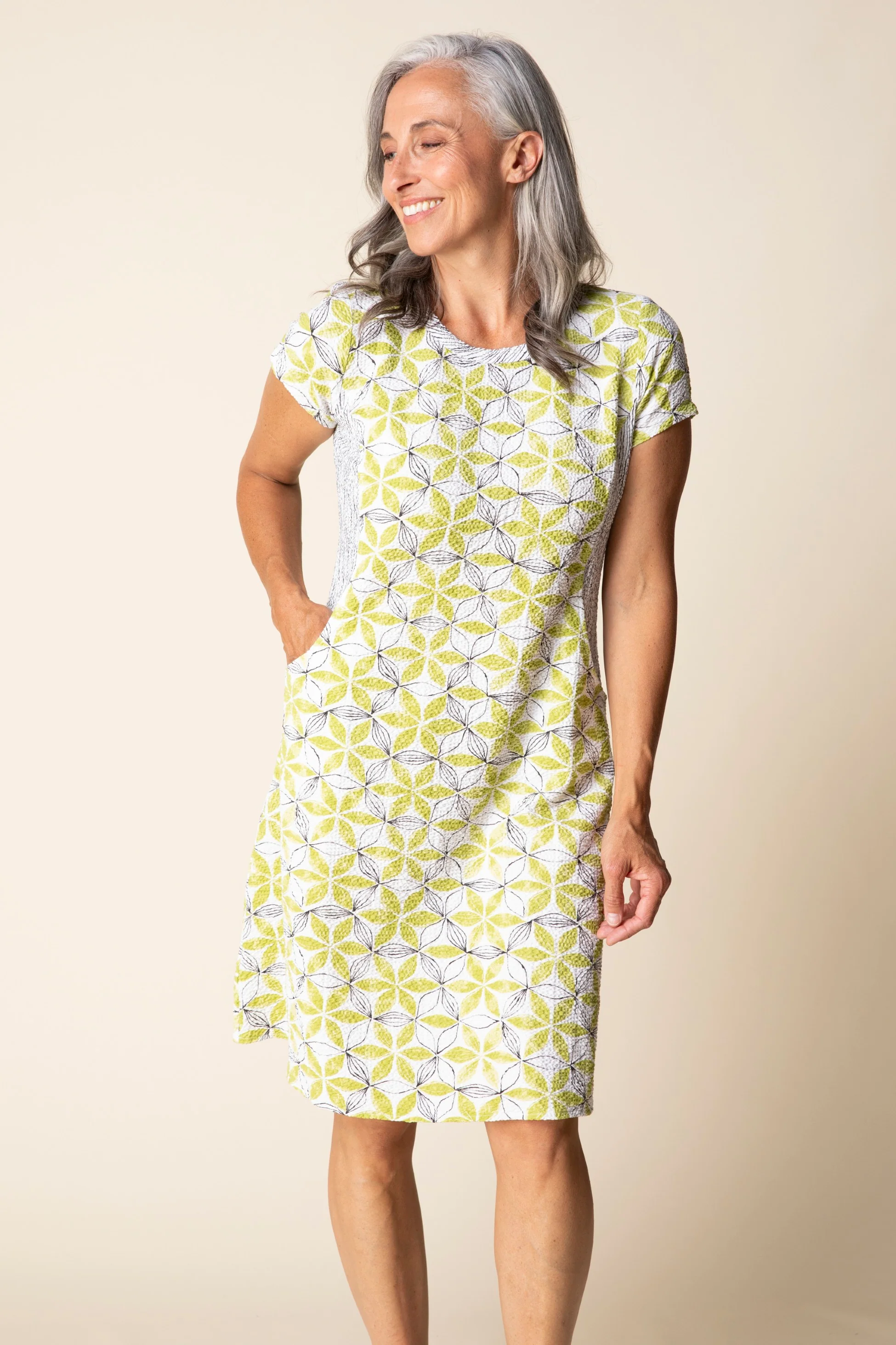 Fine Lines Pucker Weave Astrid Dress - Image 4