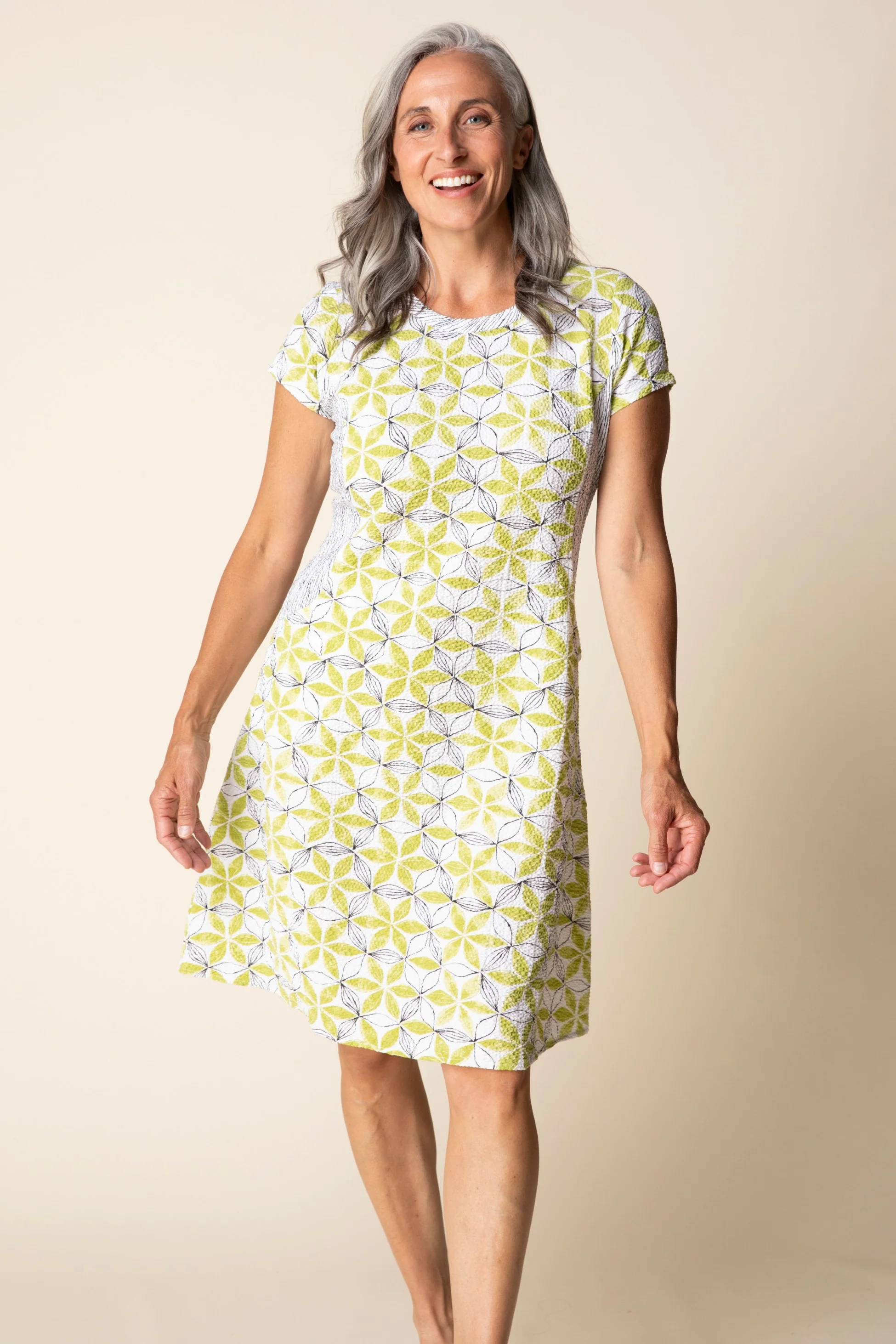 Fine Lines Pucker Weave Astrid Dress - Image 5