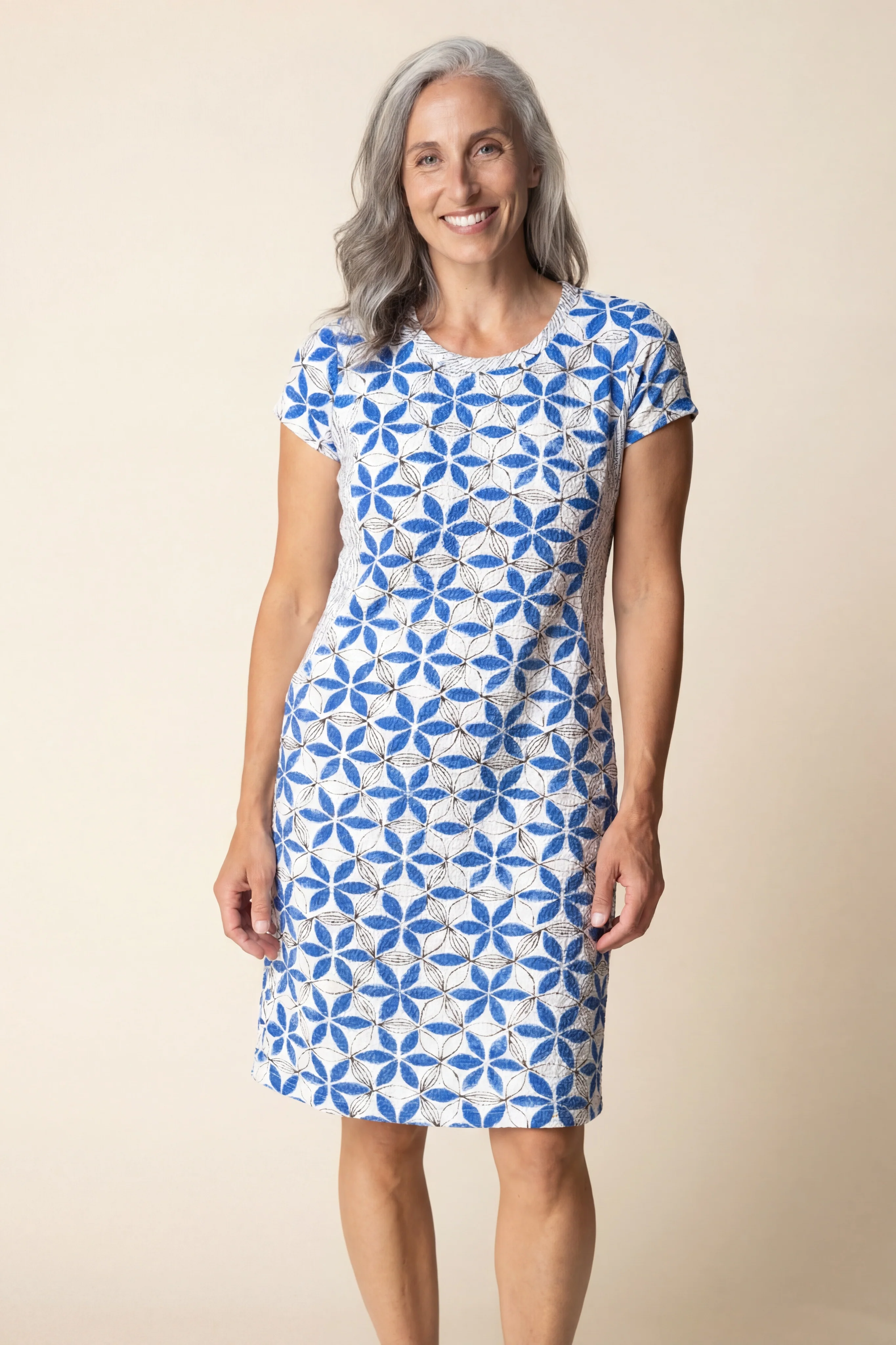 Fine Lines Pucker Weave Astrid Dress - Image 7