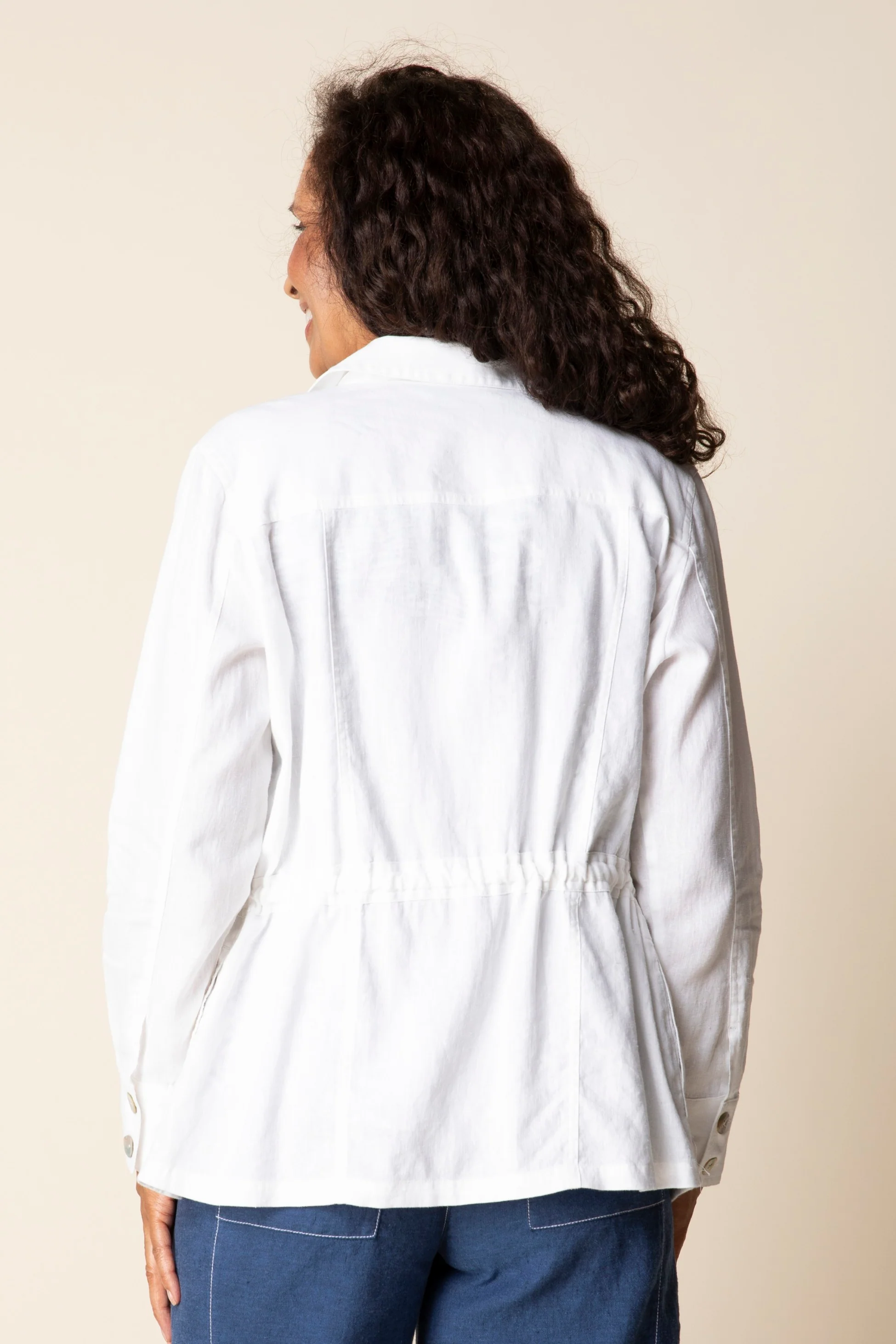 Linen Flora Jacket Top - Image 2