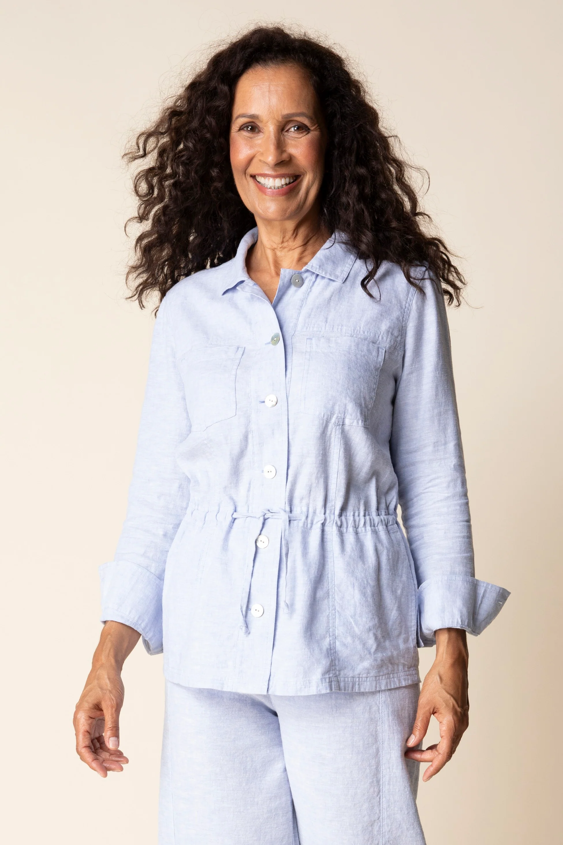 Linen Flora Jacket Top - Image 4