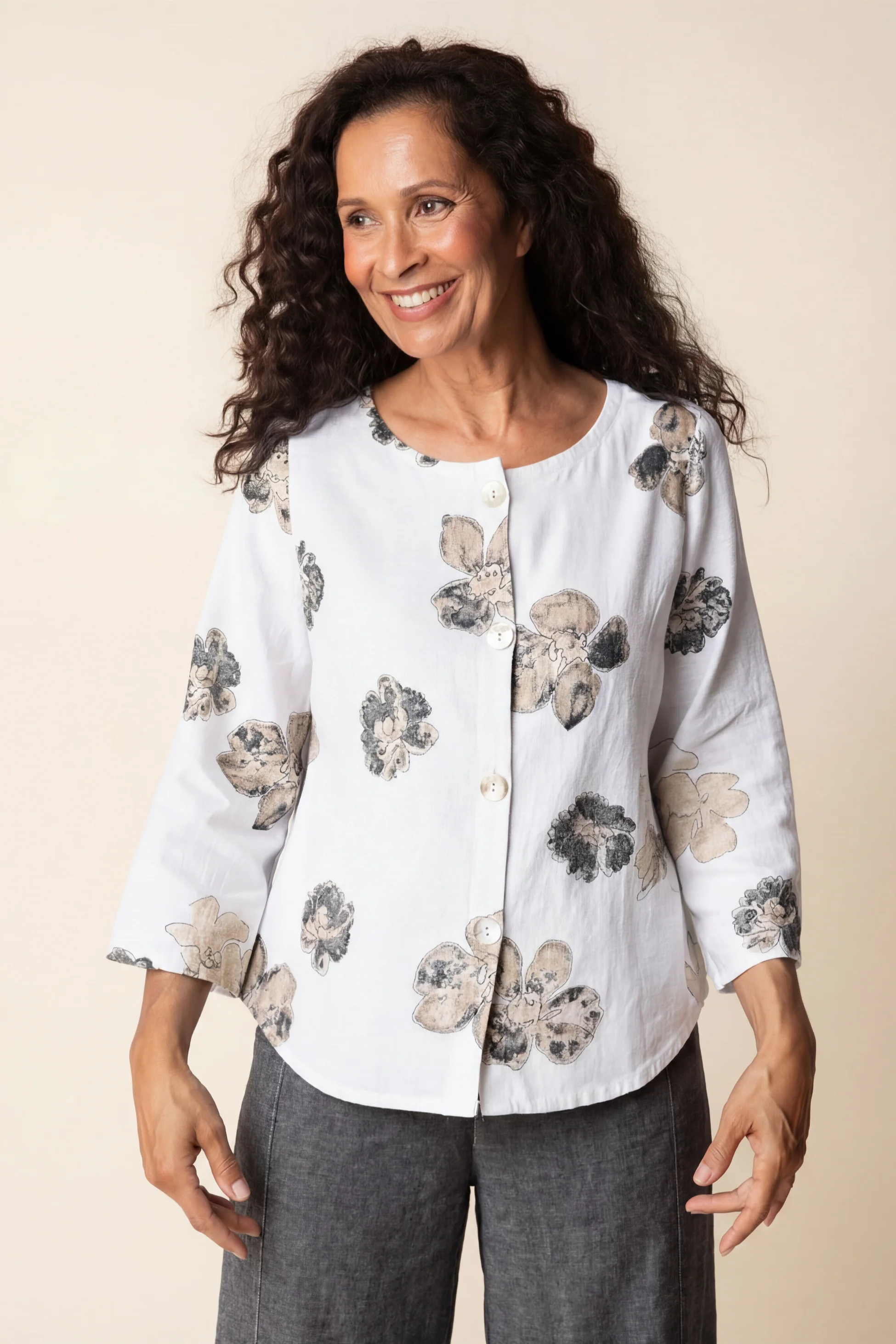 Linen Watercolor Blouse - Image 4