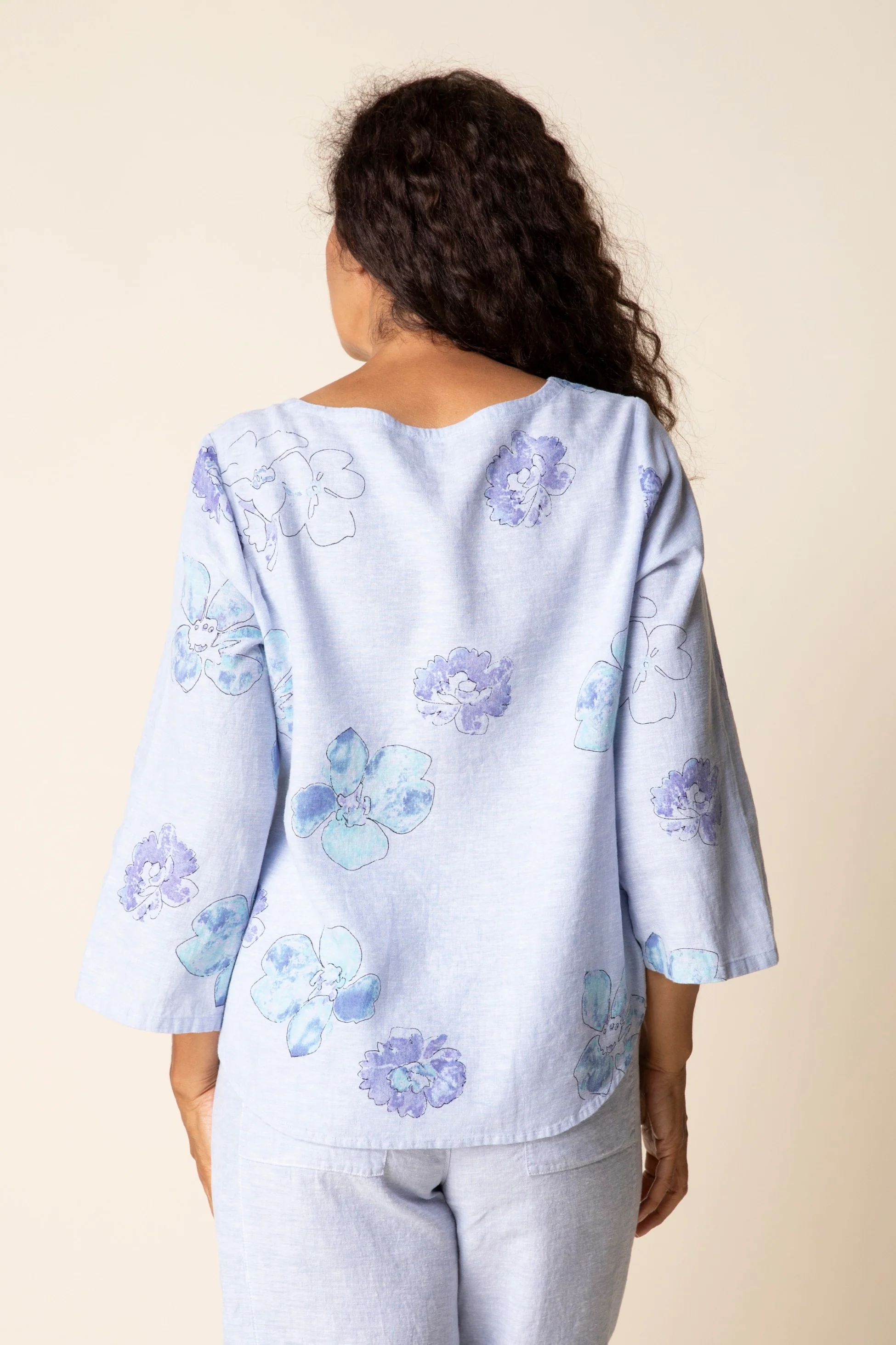 Linen Watercolor Blouse - Image 2
