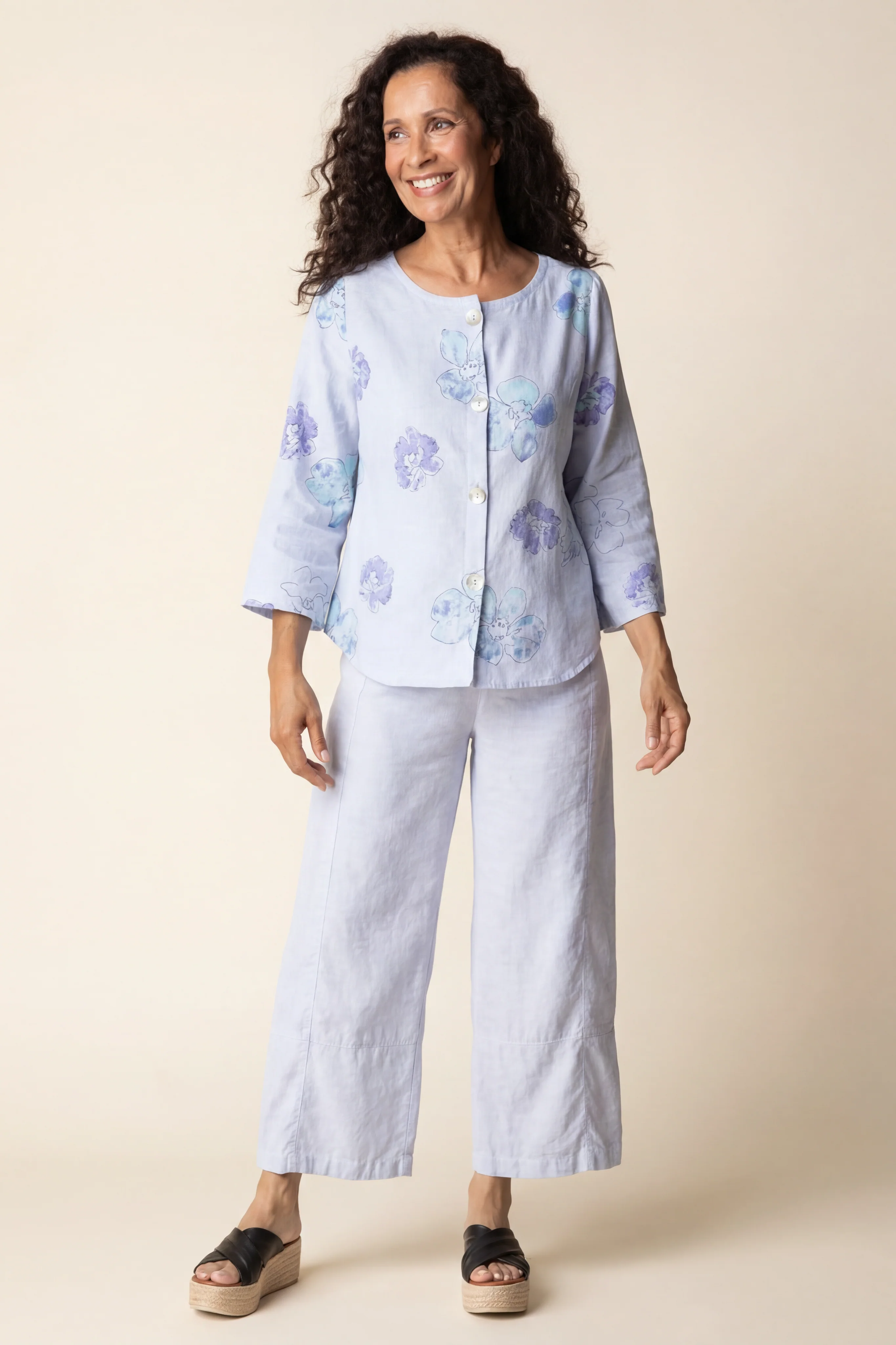 Linen Watercolor Blouse - Image 3
