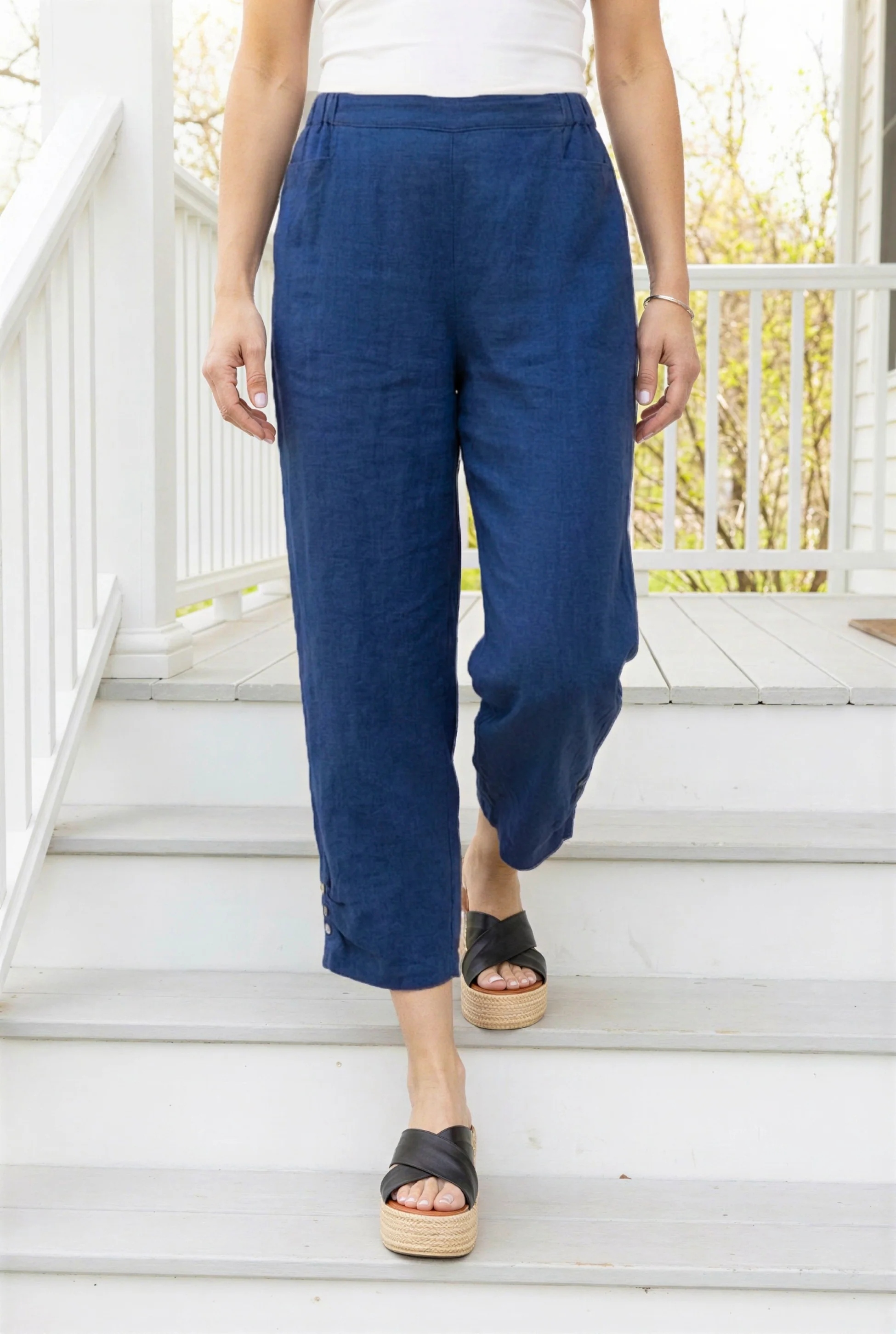 Pleat Button Capri - Image 5