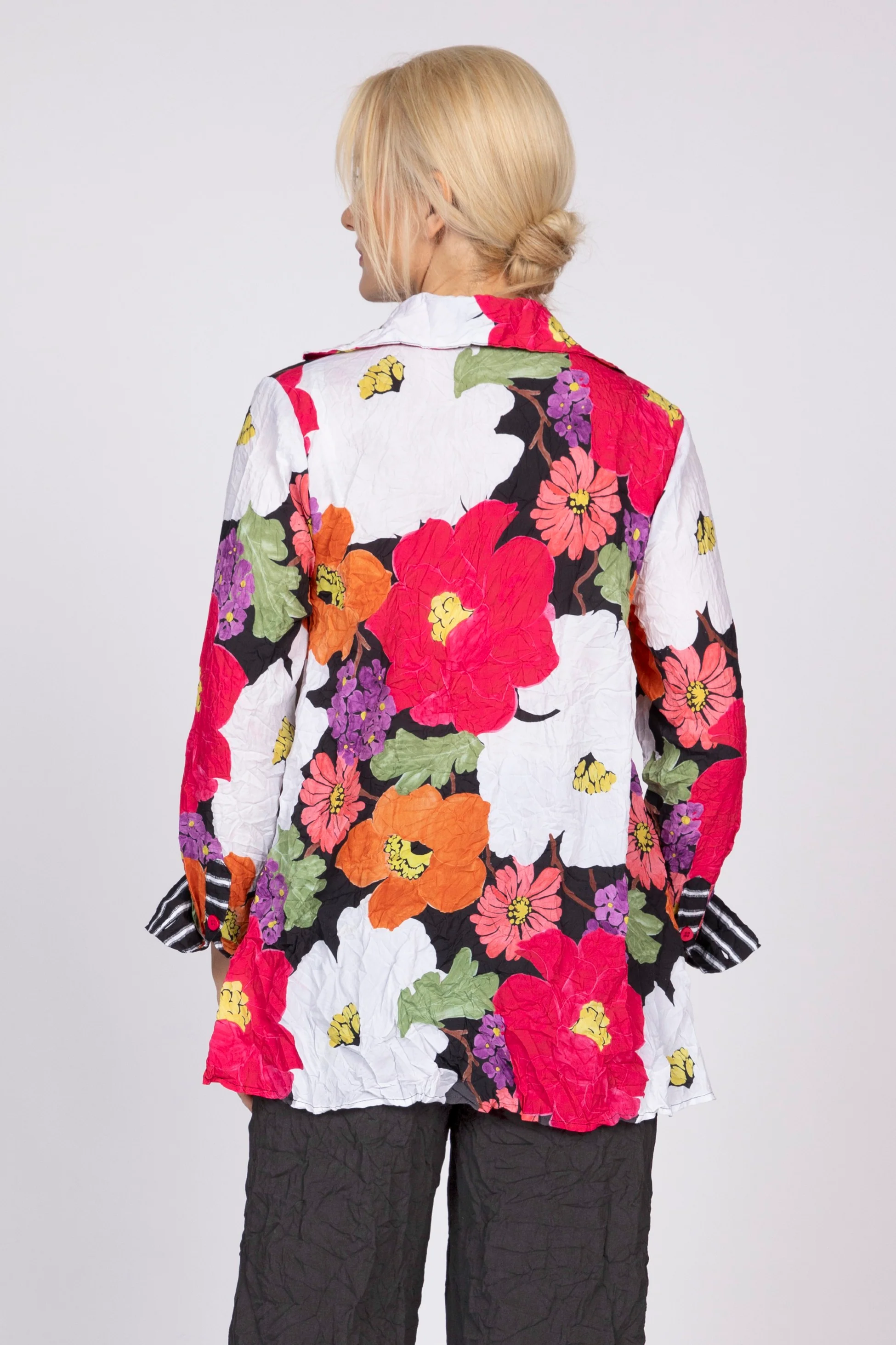 Siesta Floral Crinkle Crepe Mixed Shirt - Image 3