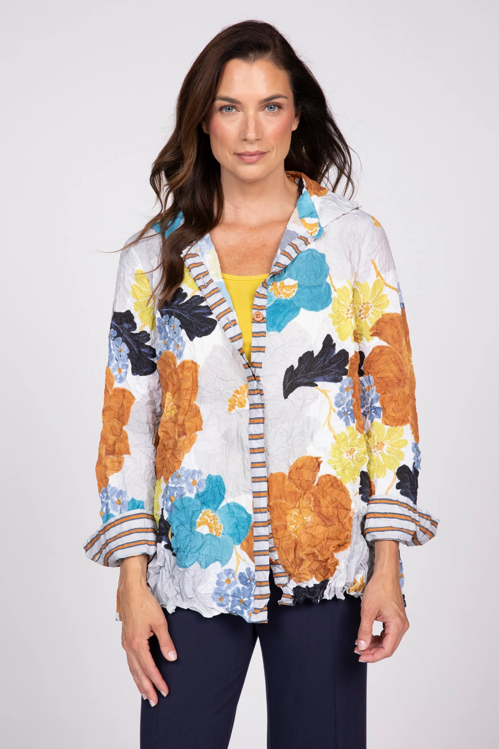 Siesta Floral Crinkle Crepe Mixed Shirt - Image 5