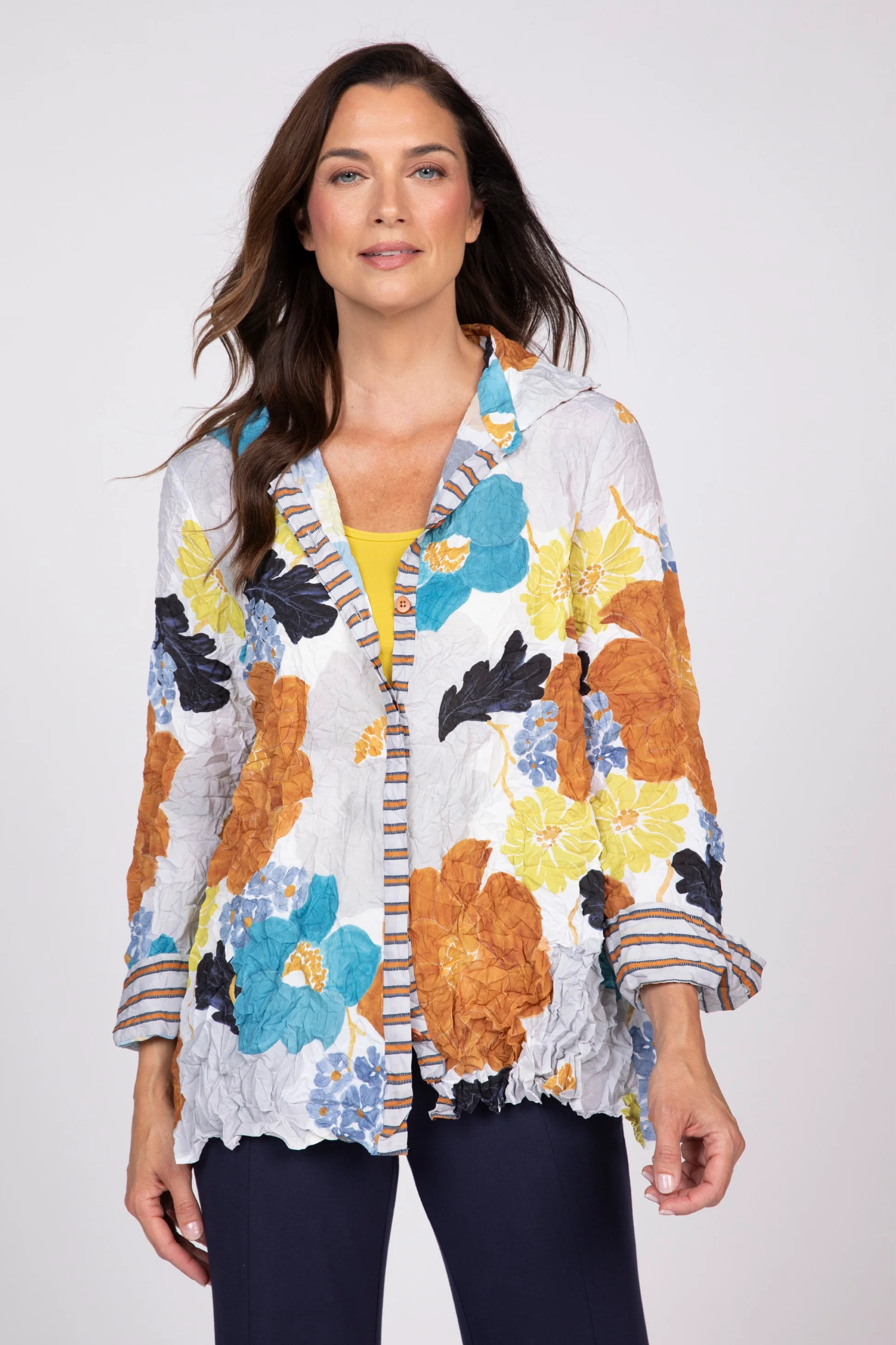 Siesta Floral Crinkle Crepe Mixed Shirt - Image 6
