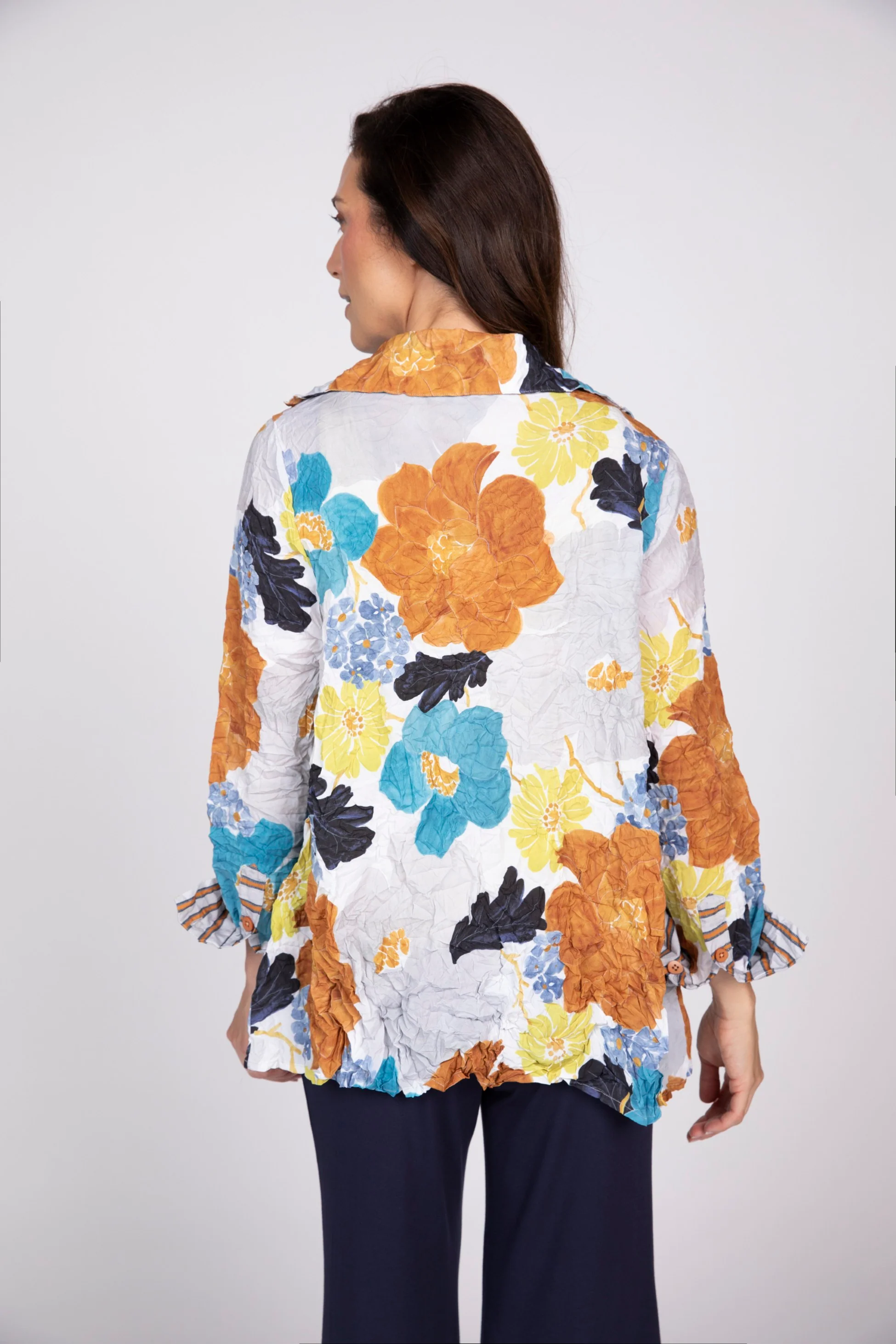 Siesta Floral Crinkle Crepe Mixed Shirt - Image 7