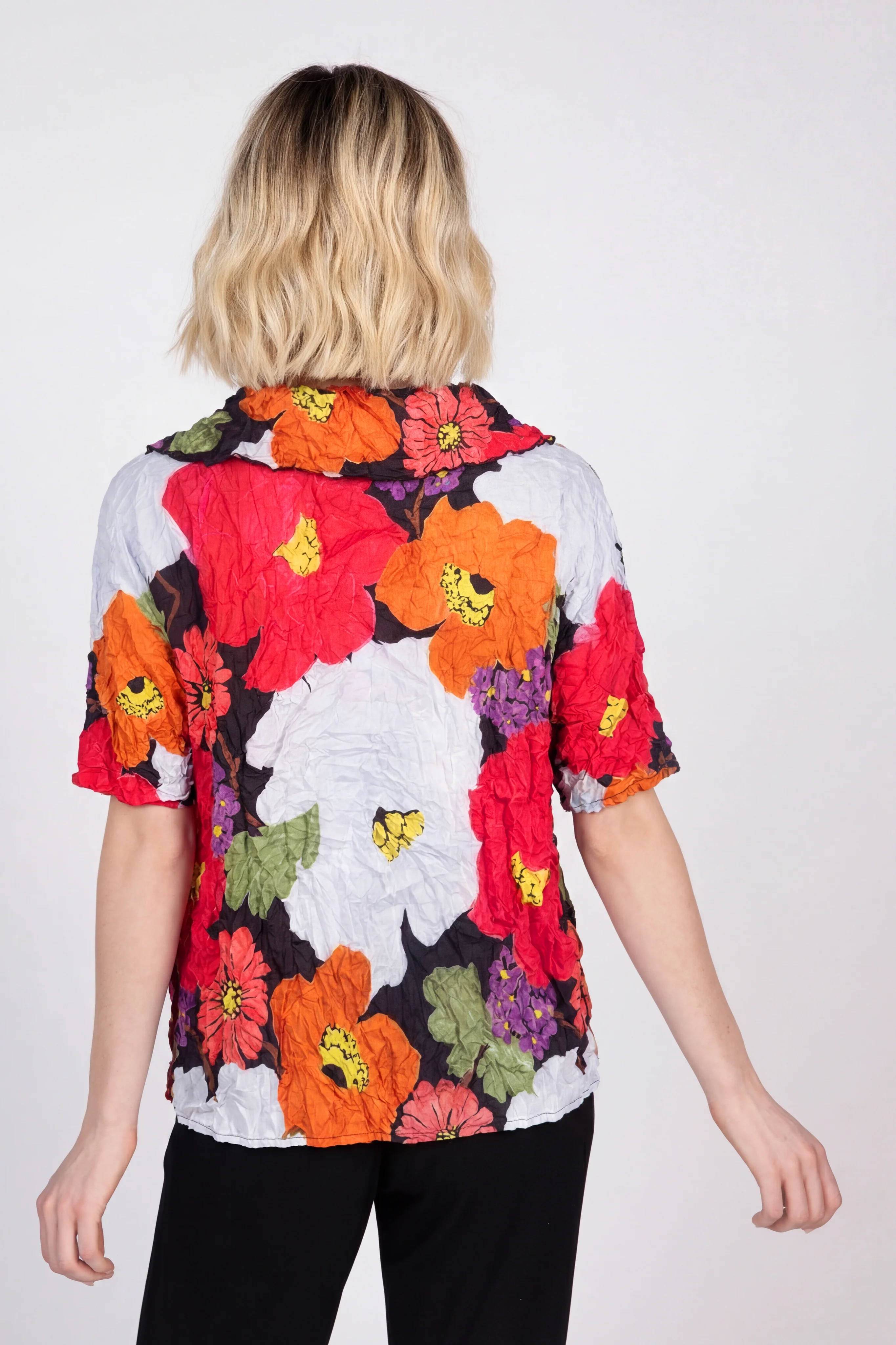 Siesta Floral Crinkle Crepe Pullover - Image 3