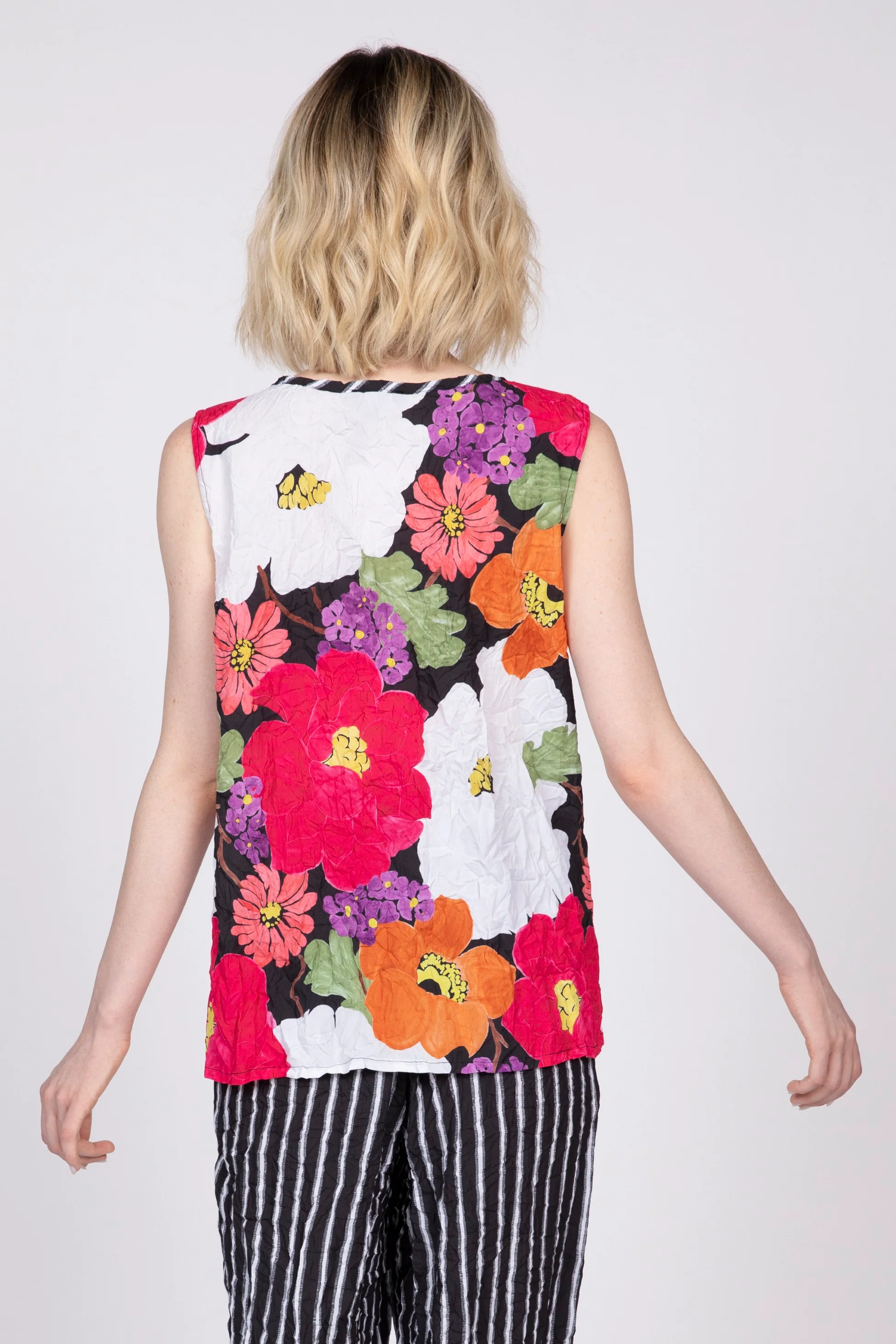 Siesta Floral Crinkle Crepe Swing Top - Image 4