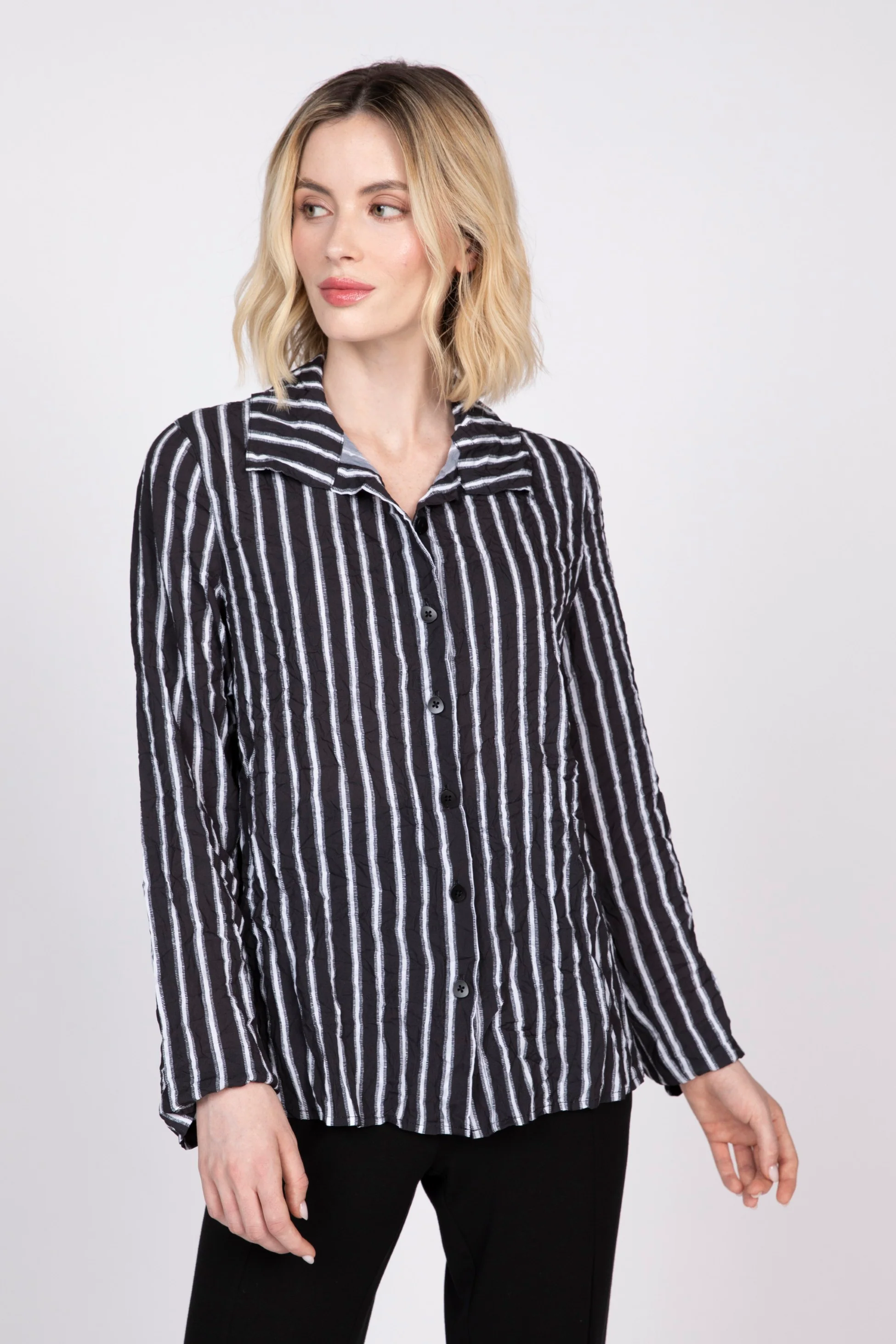 SOL Stripe Crinkle Crepe Liv Top - Image 2