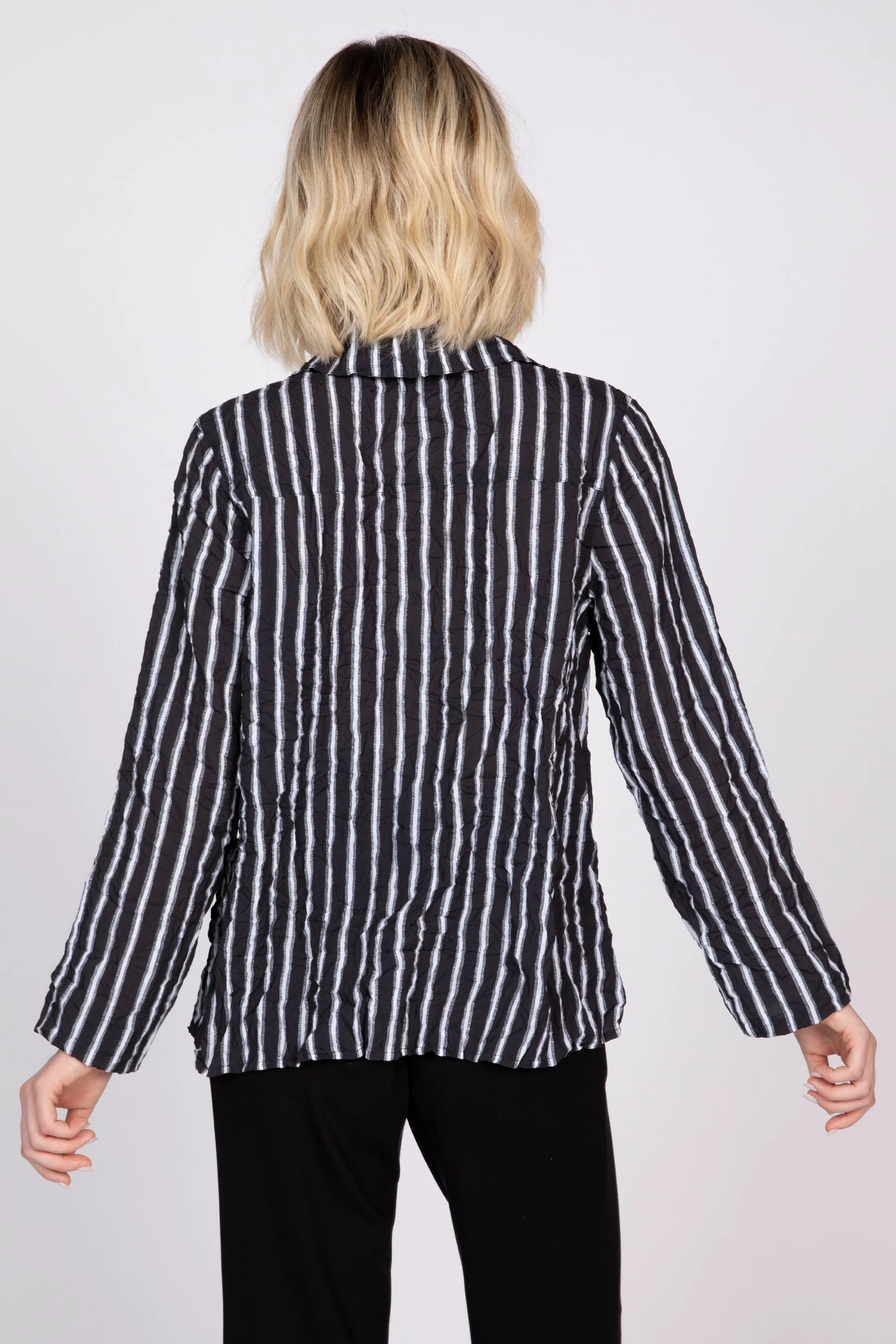 SOL Stripe Crinkle Crepe Liv Top - Image 3