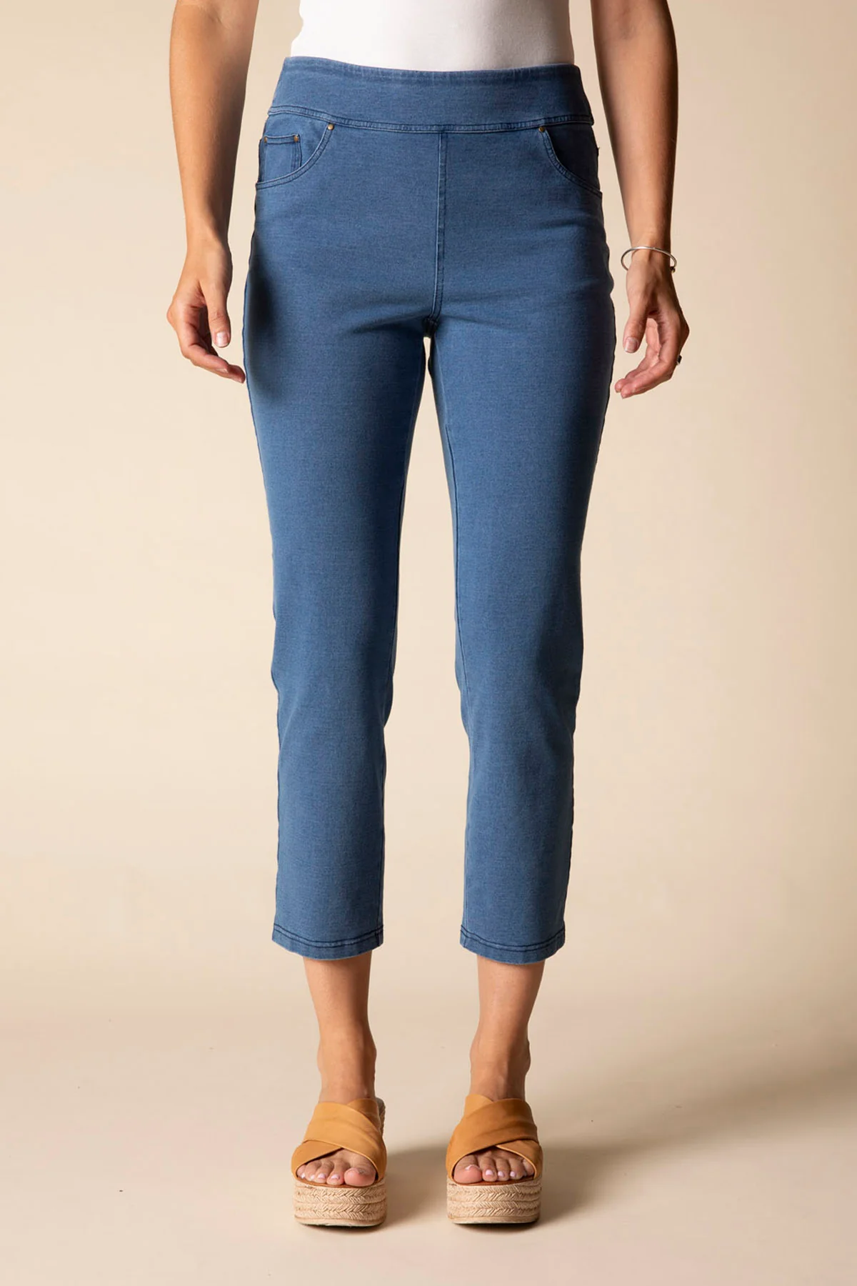 Stonewashed Capri Knit Jean - Image 4