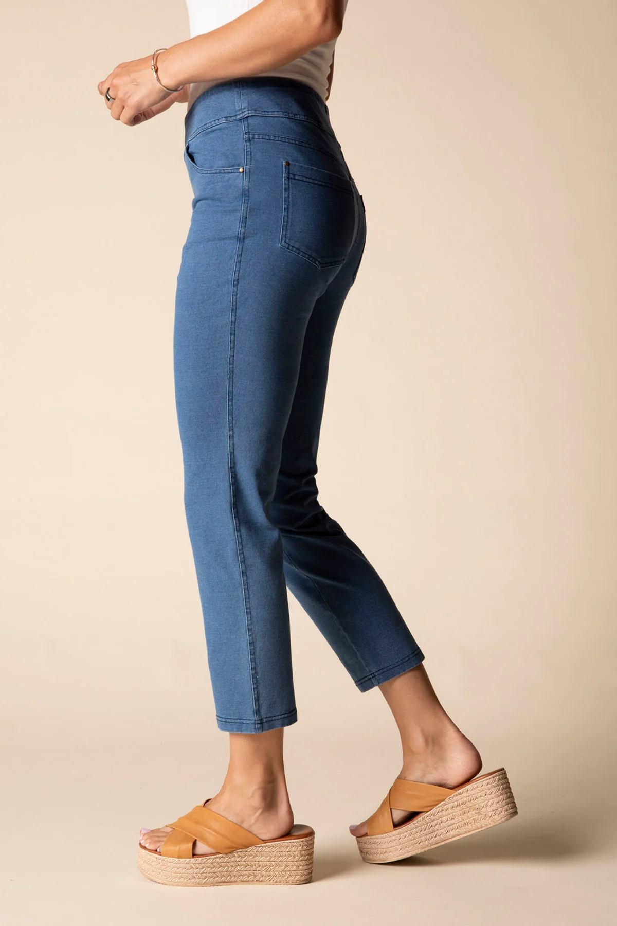 Stonewashed Capri Knit Jean - Image 6