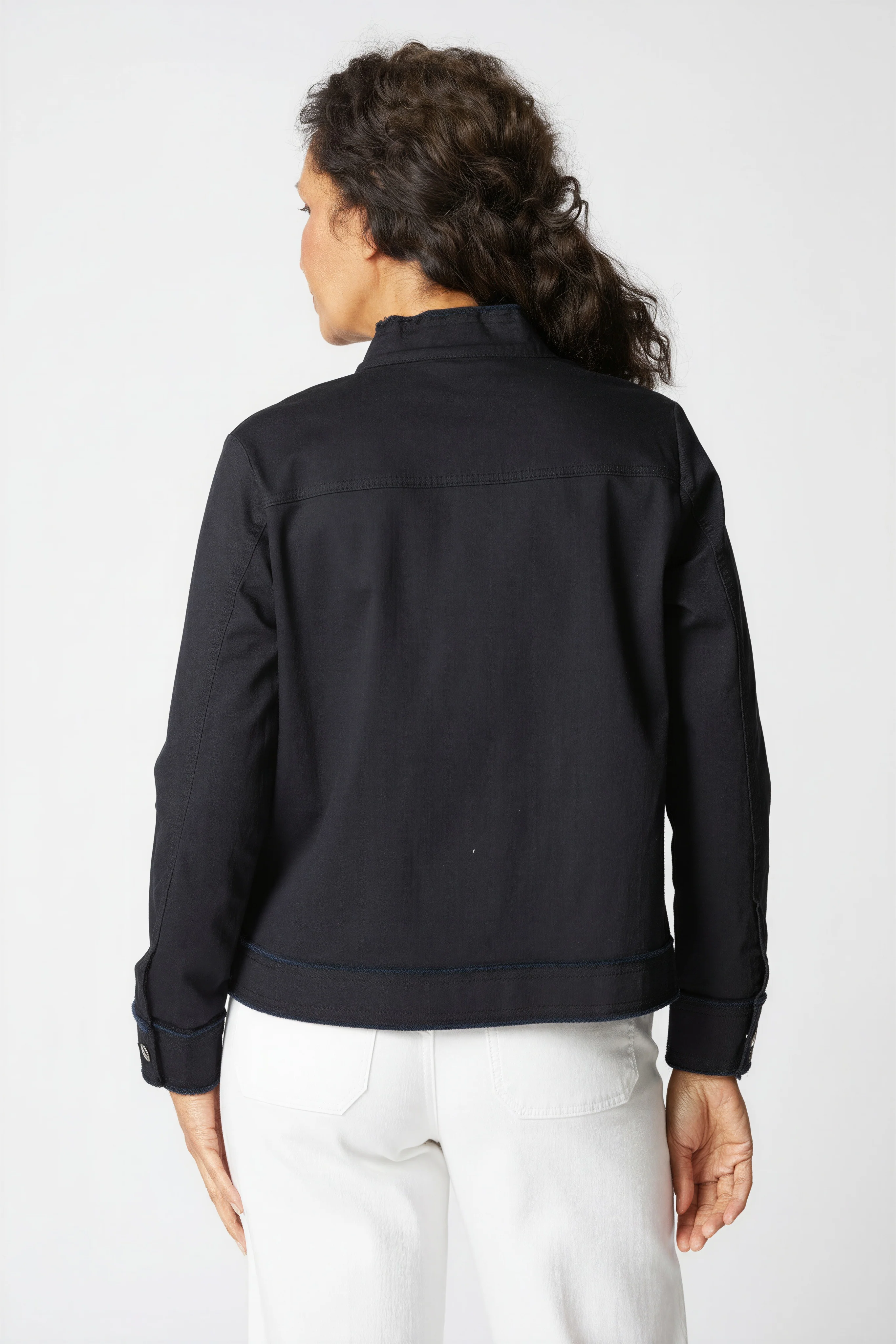 Stretch Canvas Fringe Jacket - Image 3