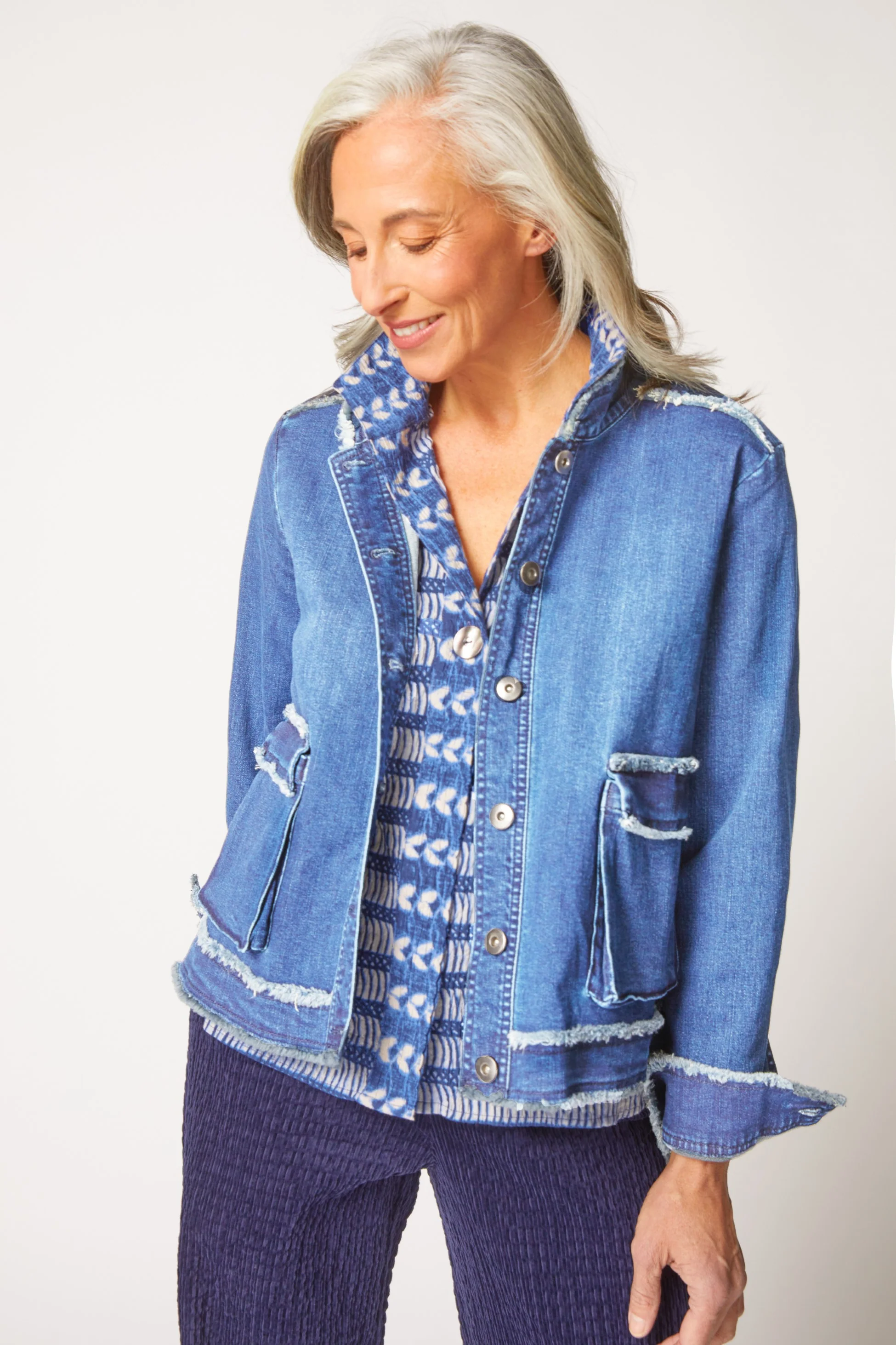 Stretch Canvas Fringe Jacket - Image 4
