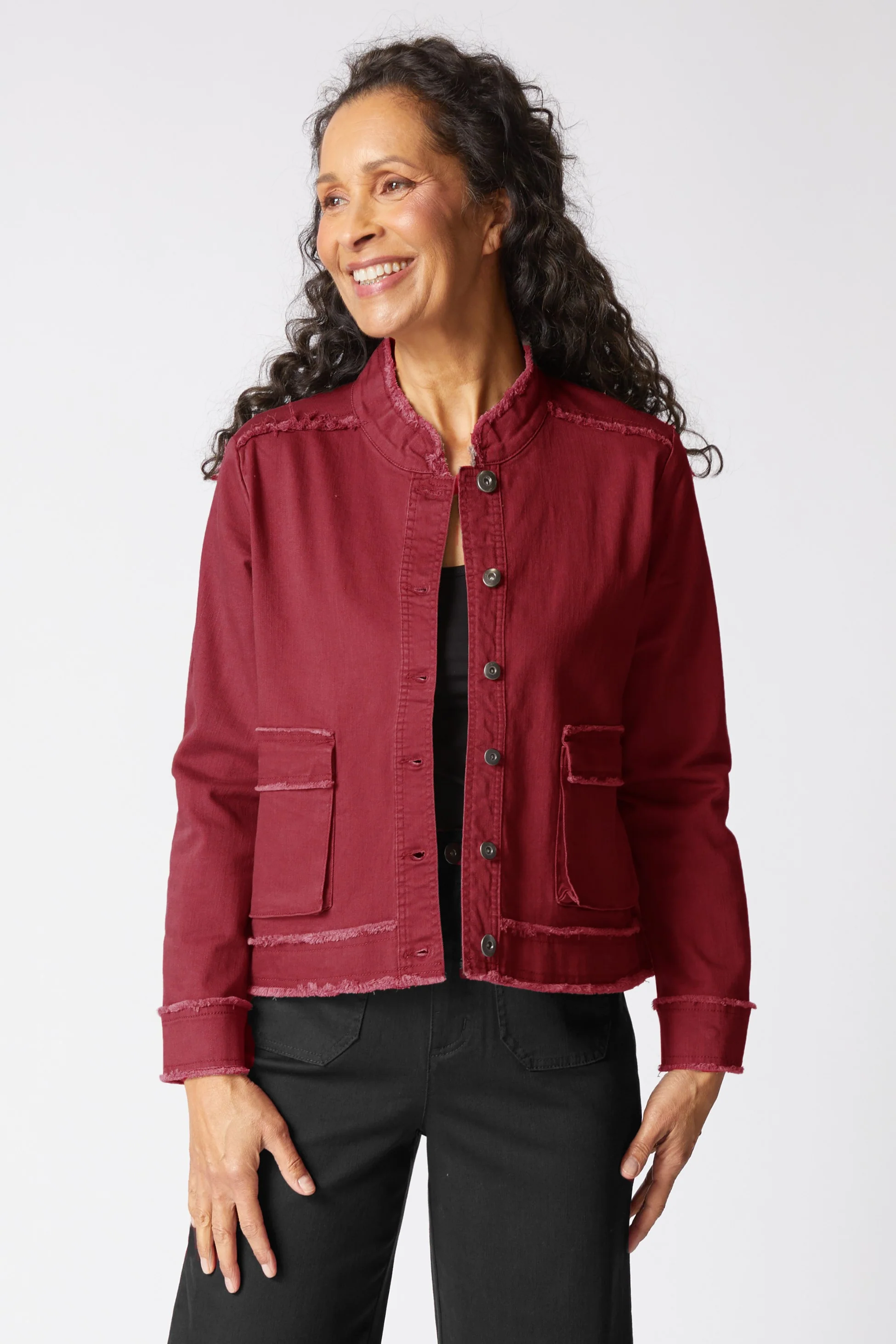 Stretch Canvas Fringe Jacket - Image 7