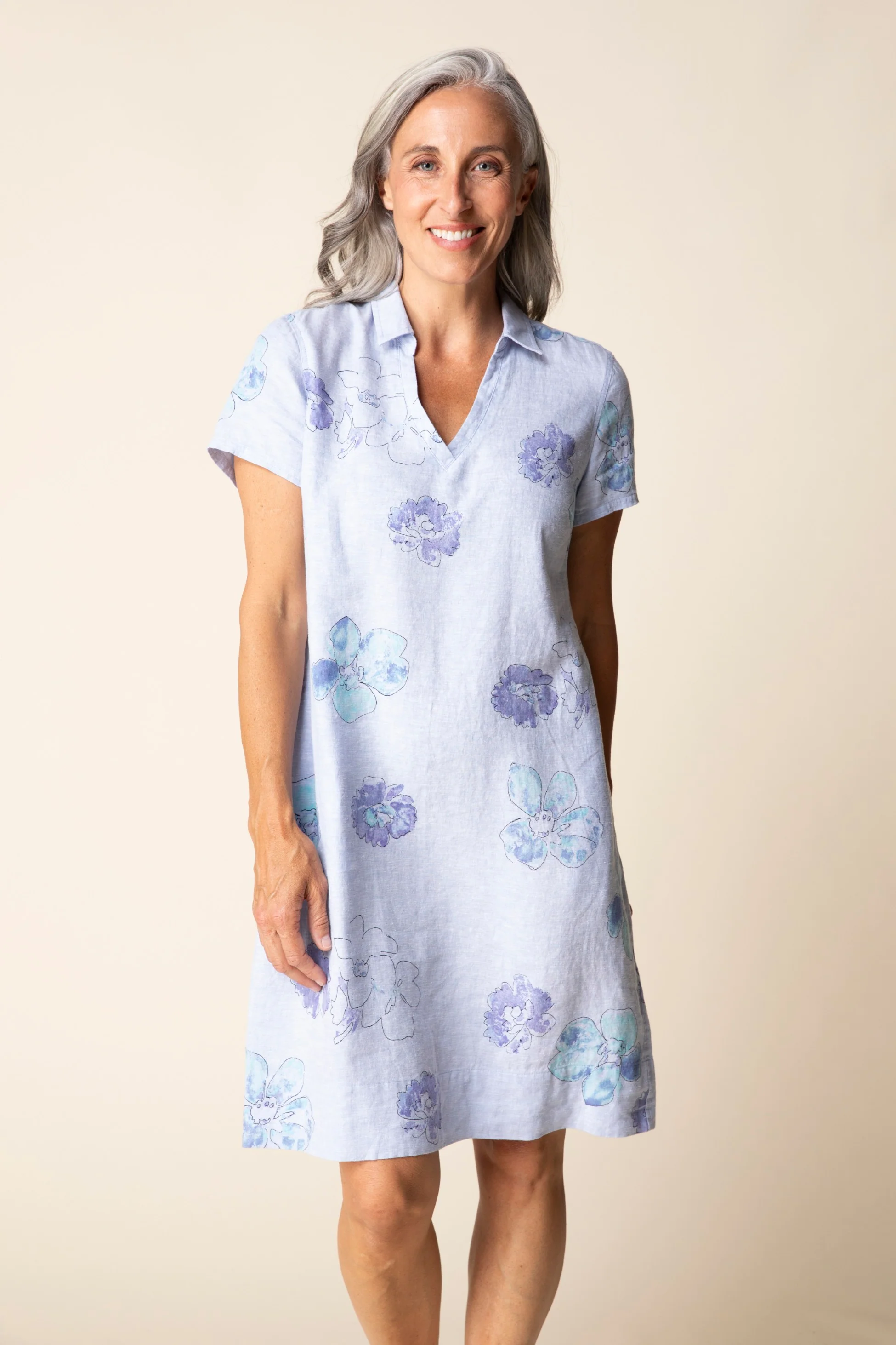 Watercolor Floral Dress - Image 3