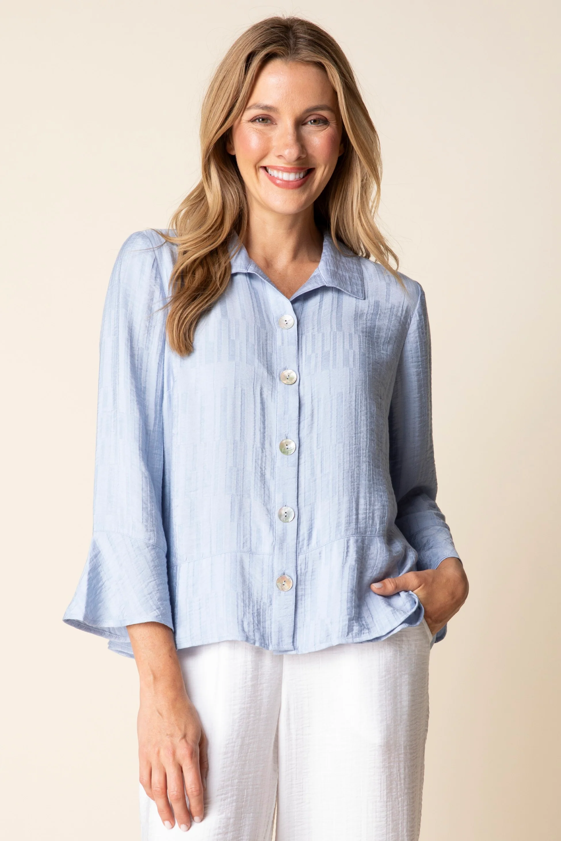 Whisper Jacquard Rayon Flounce Shirt - Image 2