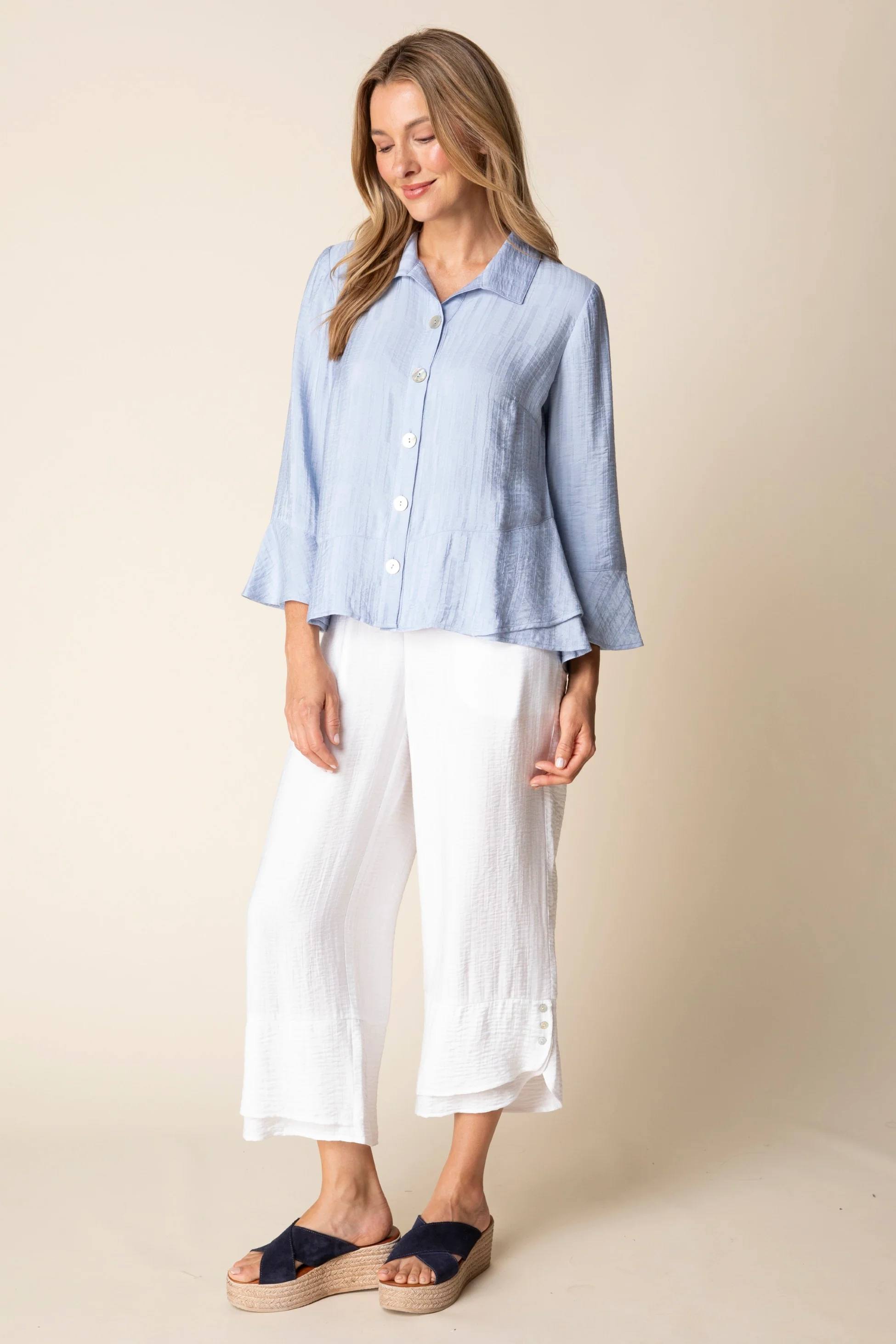 Whisper Jacquard Rayon Flounce Shirt - Image 3