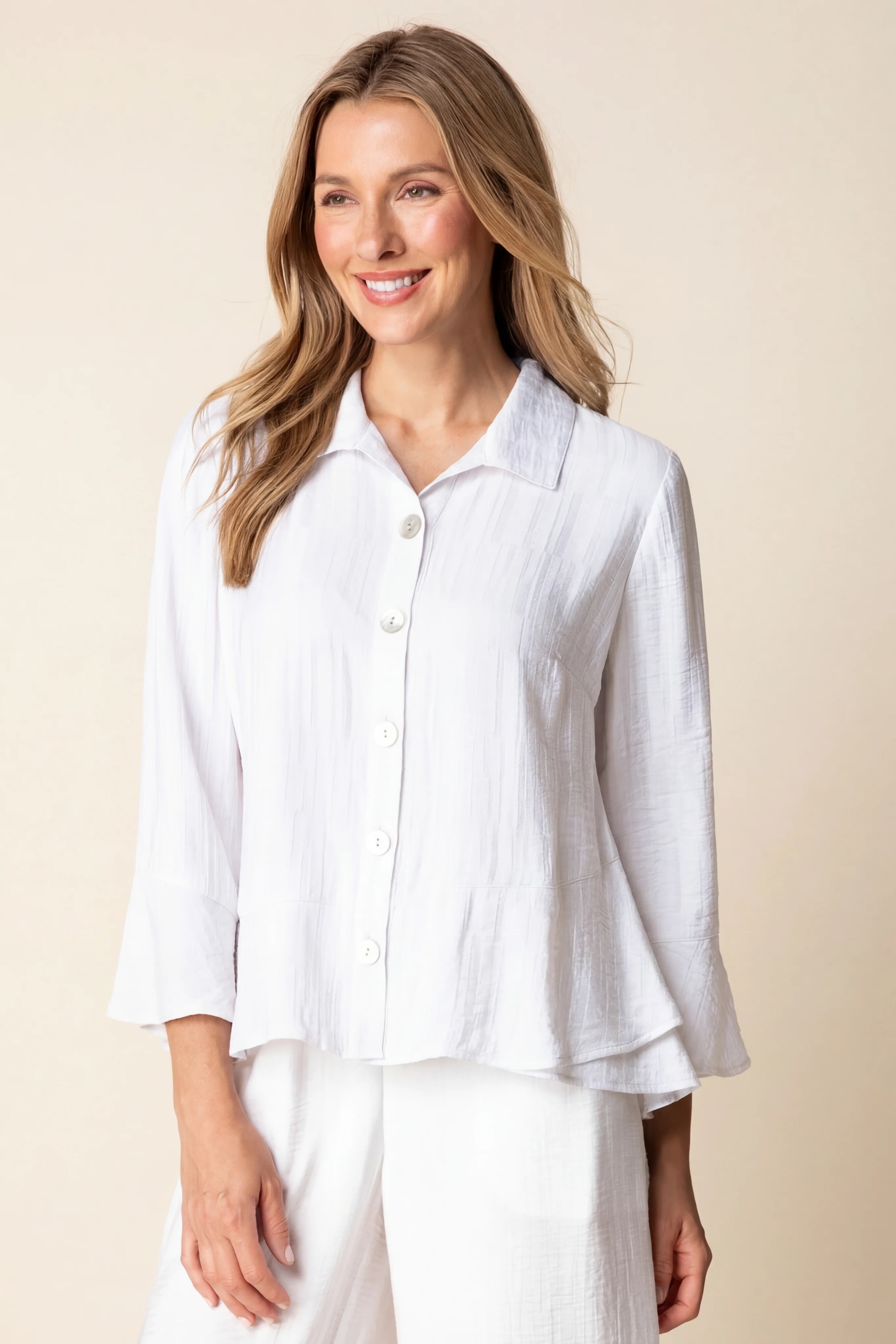 Whisper Jacquard Rayon Flounce Shirt - Image 5