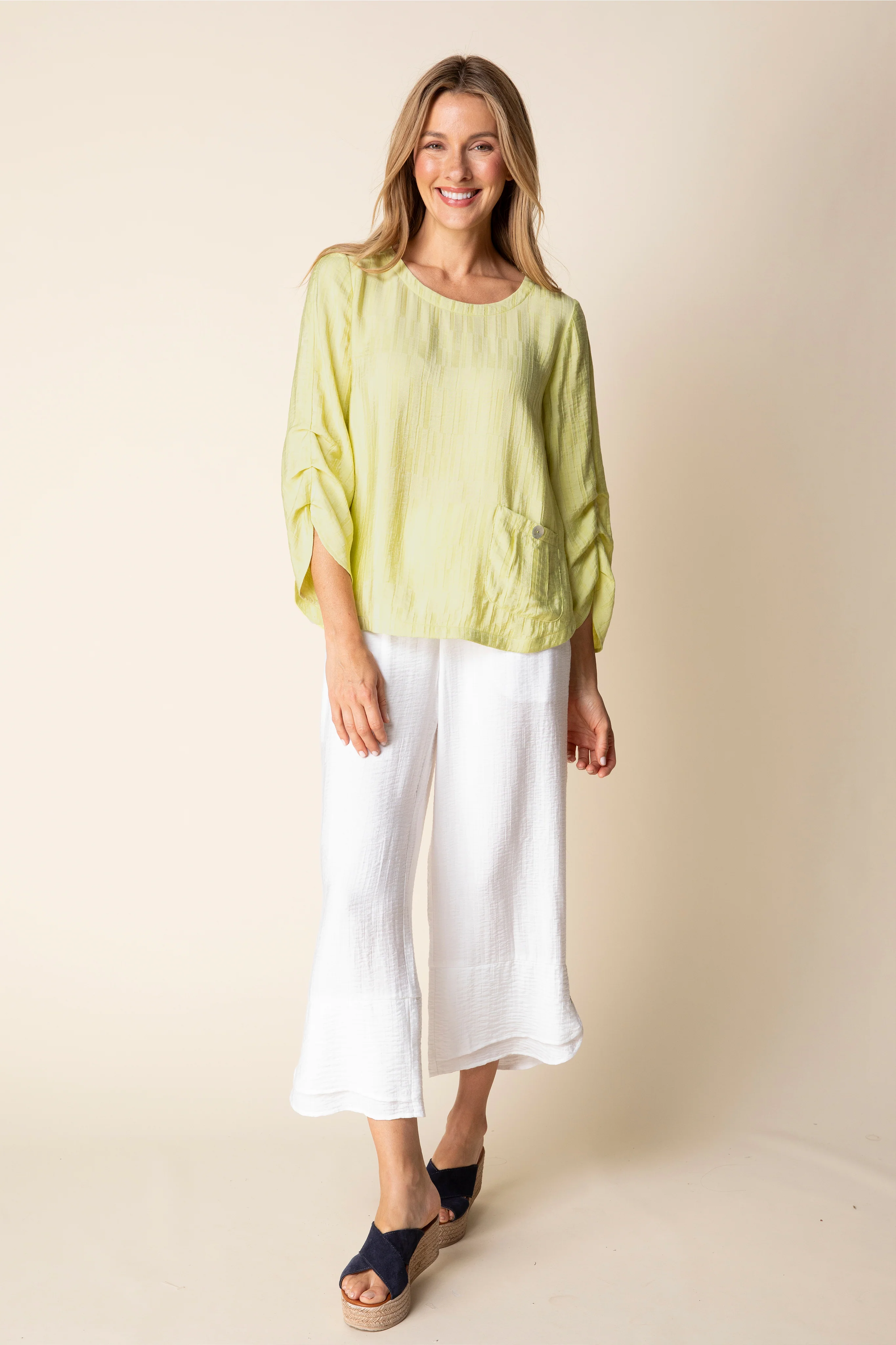 Whisper Jacquard Rayon Pleat Top - Image 7